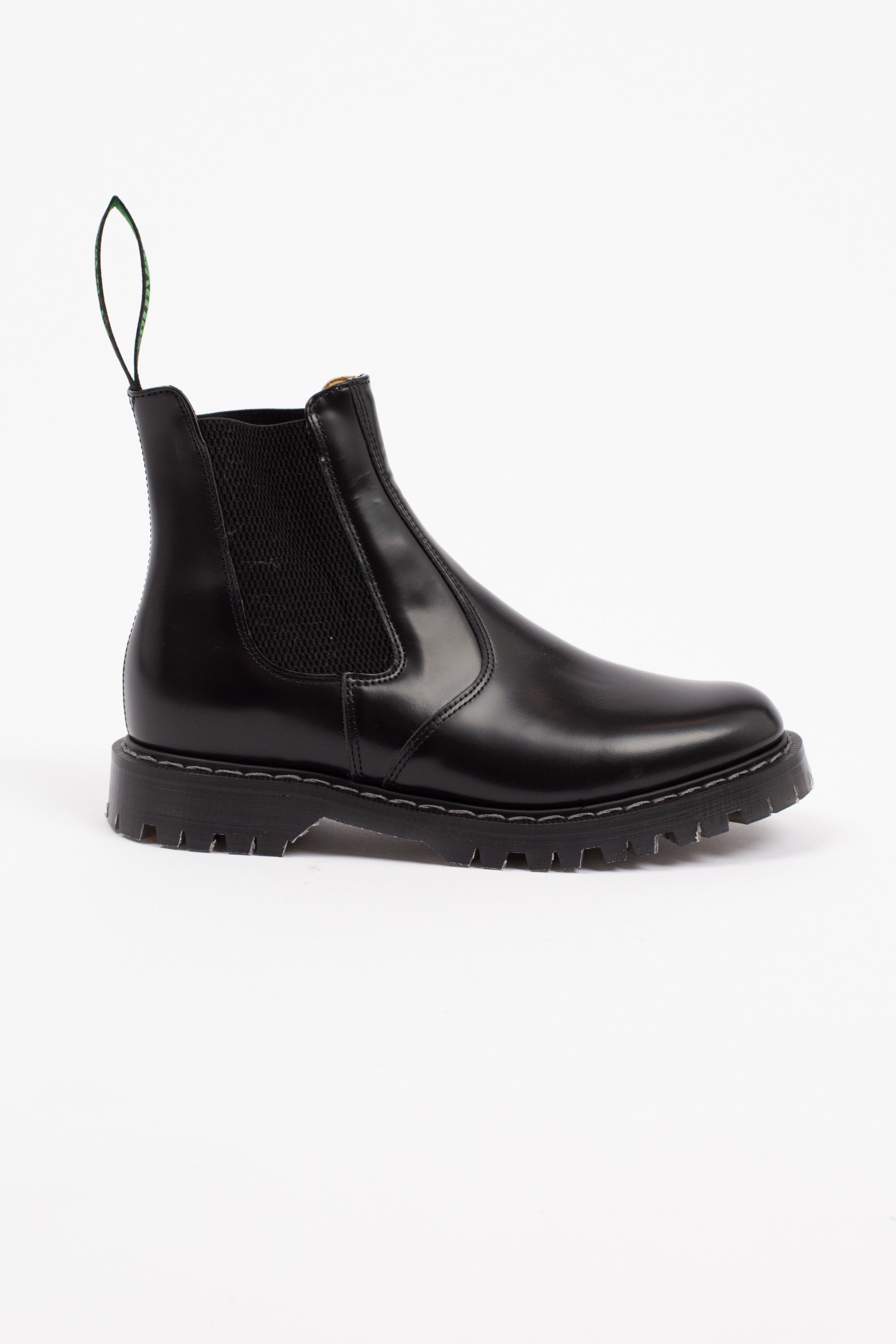 Dealer Boot, Black High Shine, Commando Sole – Handsom