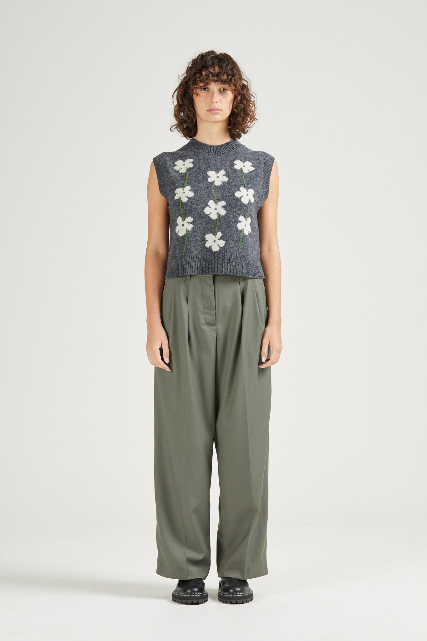 Pleat Pant, Sage