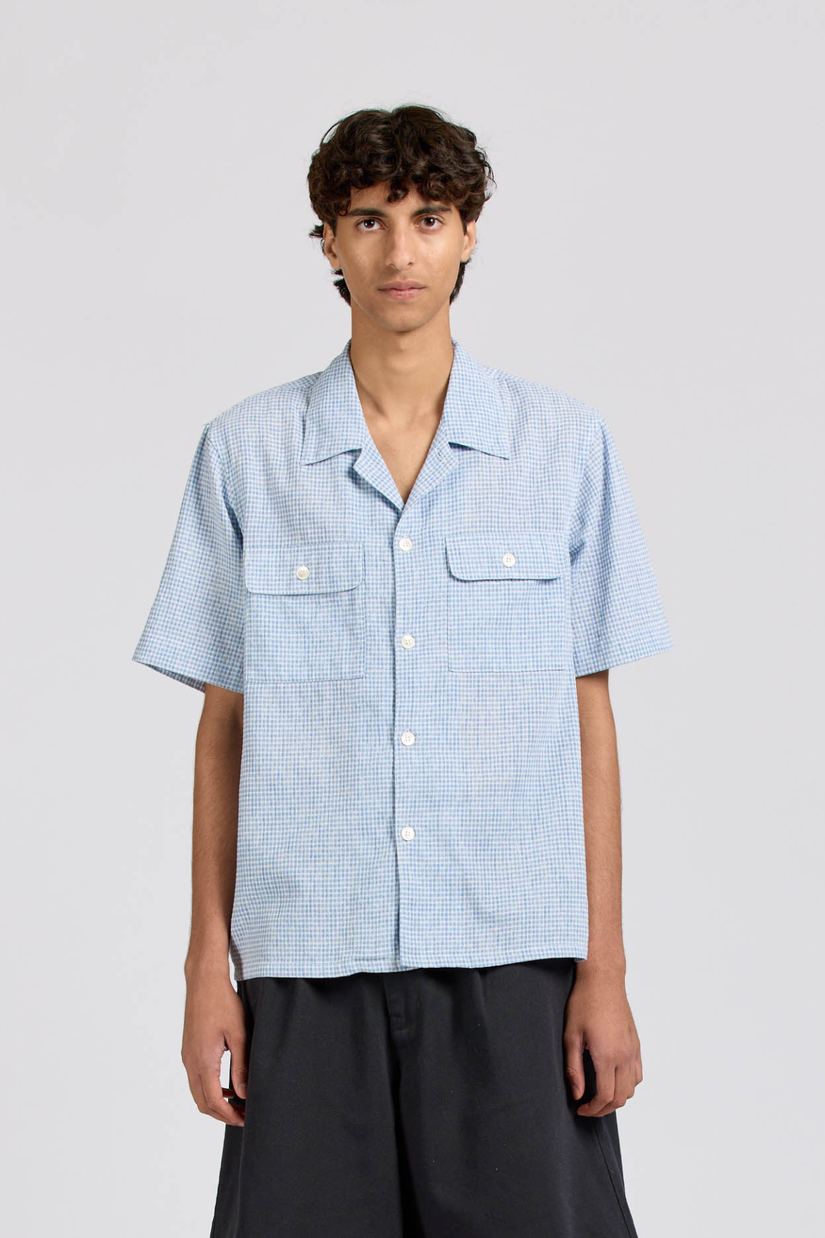 Midwest Short Sleeve, Cloth, Blue Check