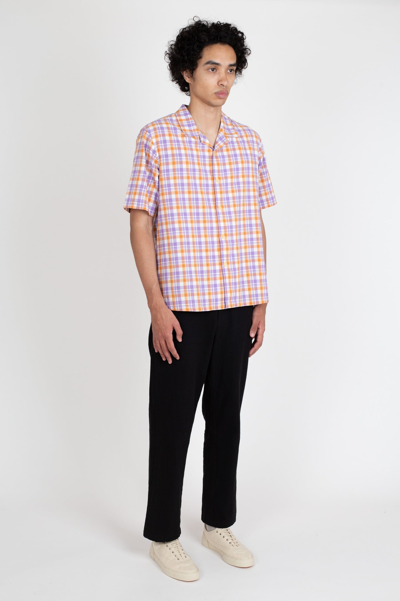 Mid West Short Sleeve, Purple Check