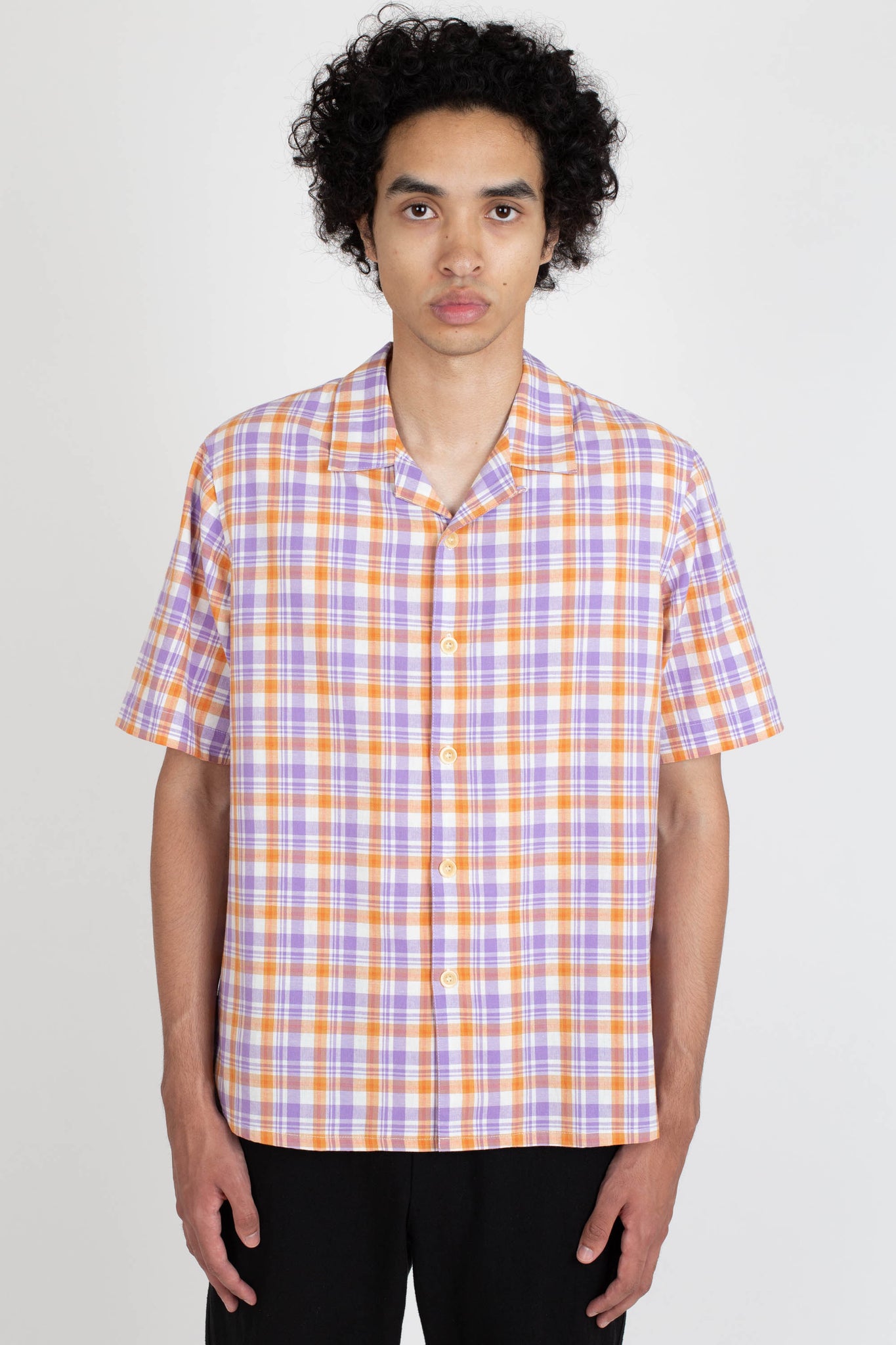 Mid West Short Sleeve, Purple Check