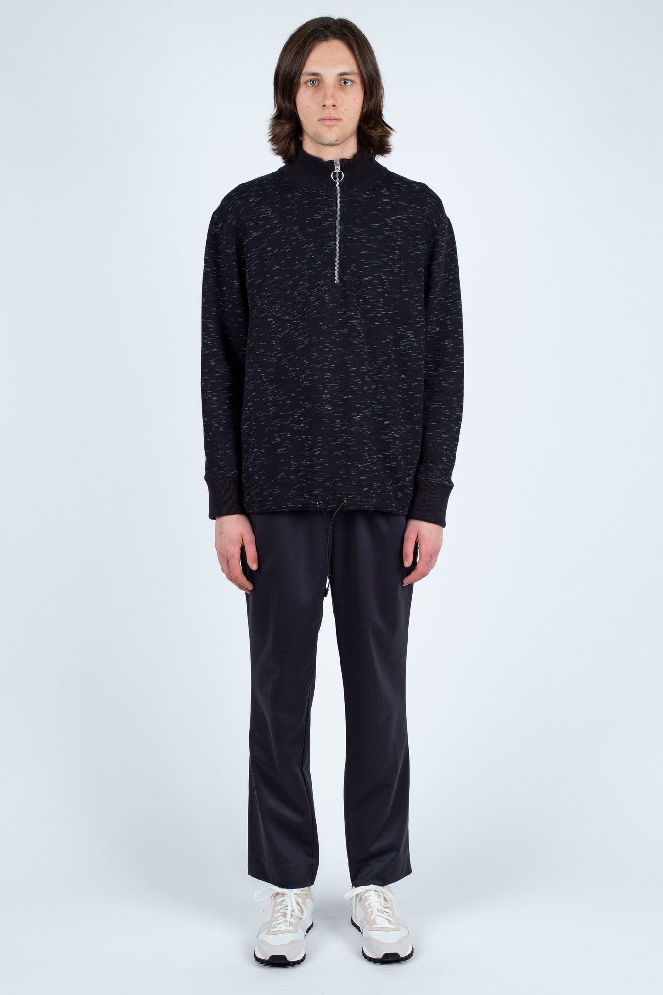 Zip Funnel Neck, Fleck