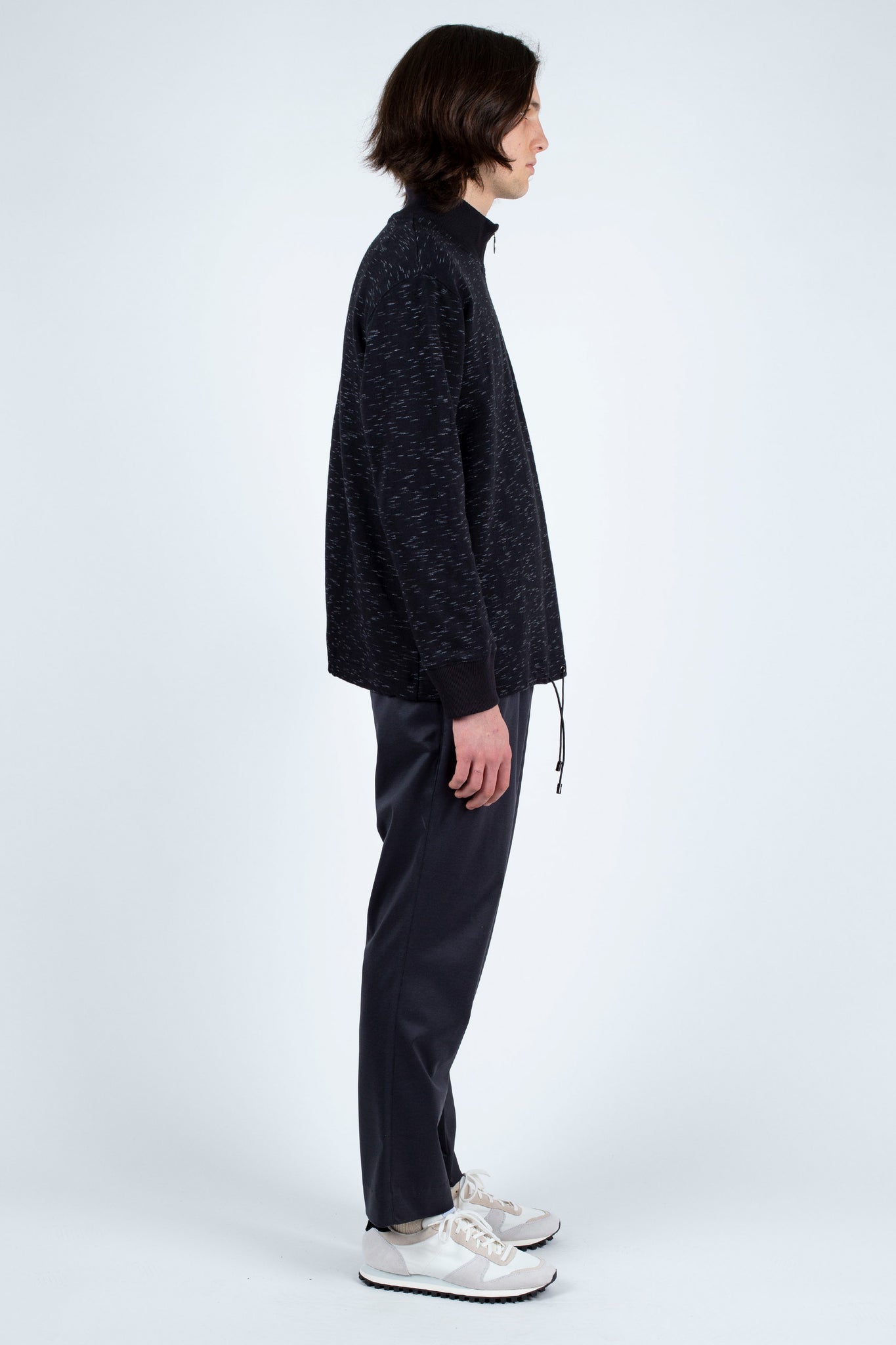 Zip Funnel Neck, Fleck