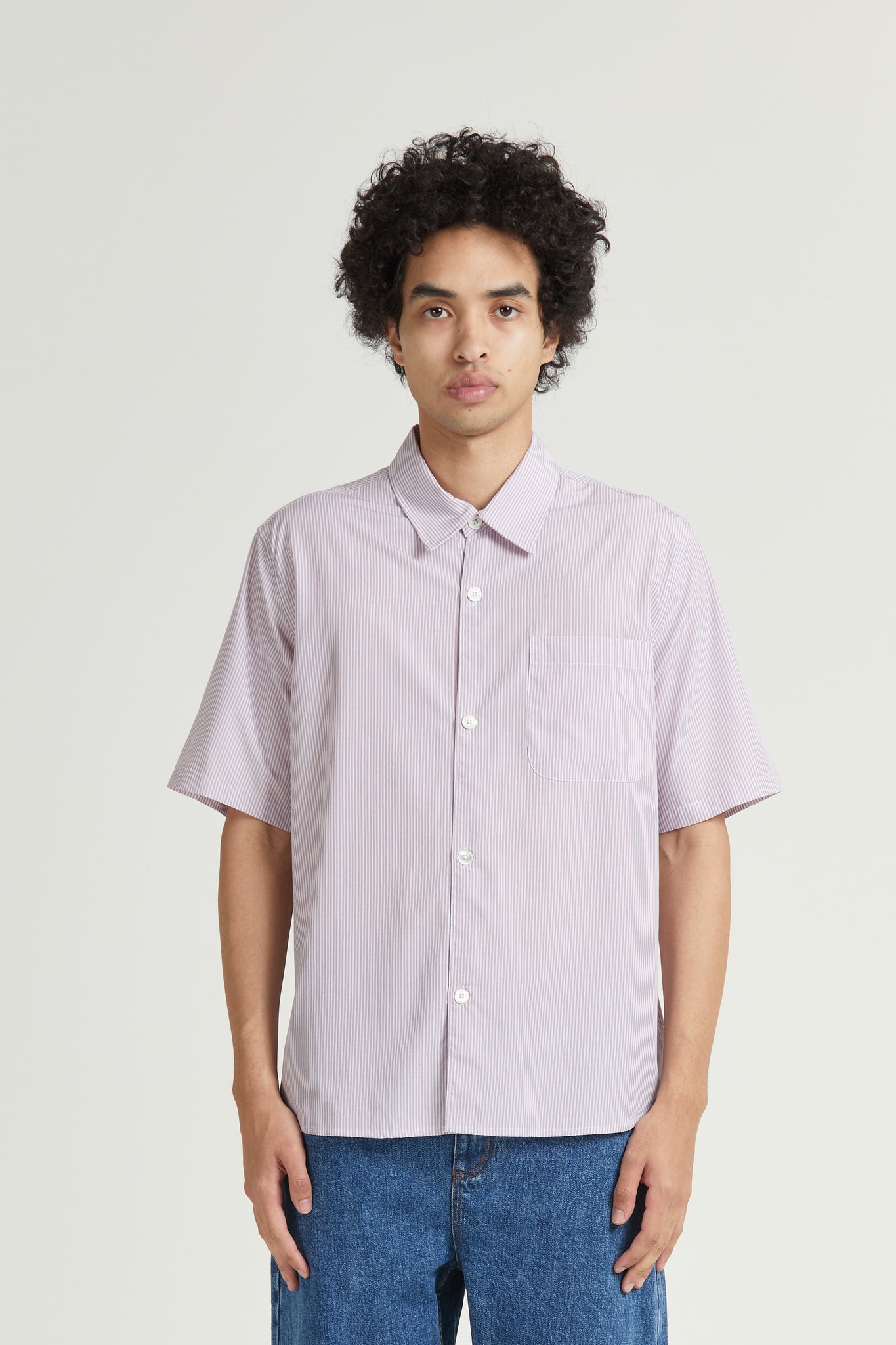 Men's Super Shirt SS, Bamboo Stripe, Blush