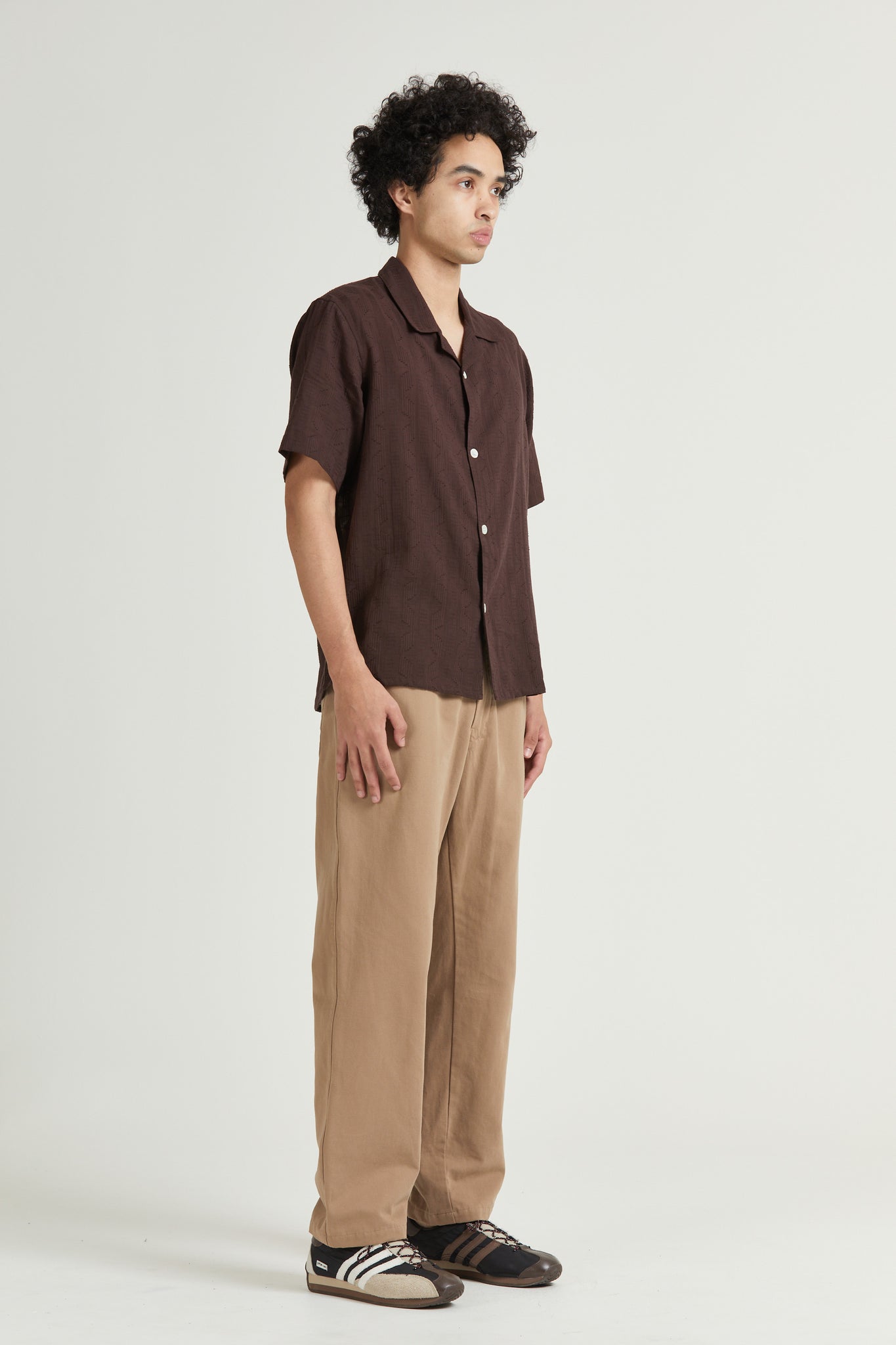 Mid West Short Sleeve, Dobby Weave, Espresso