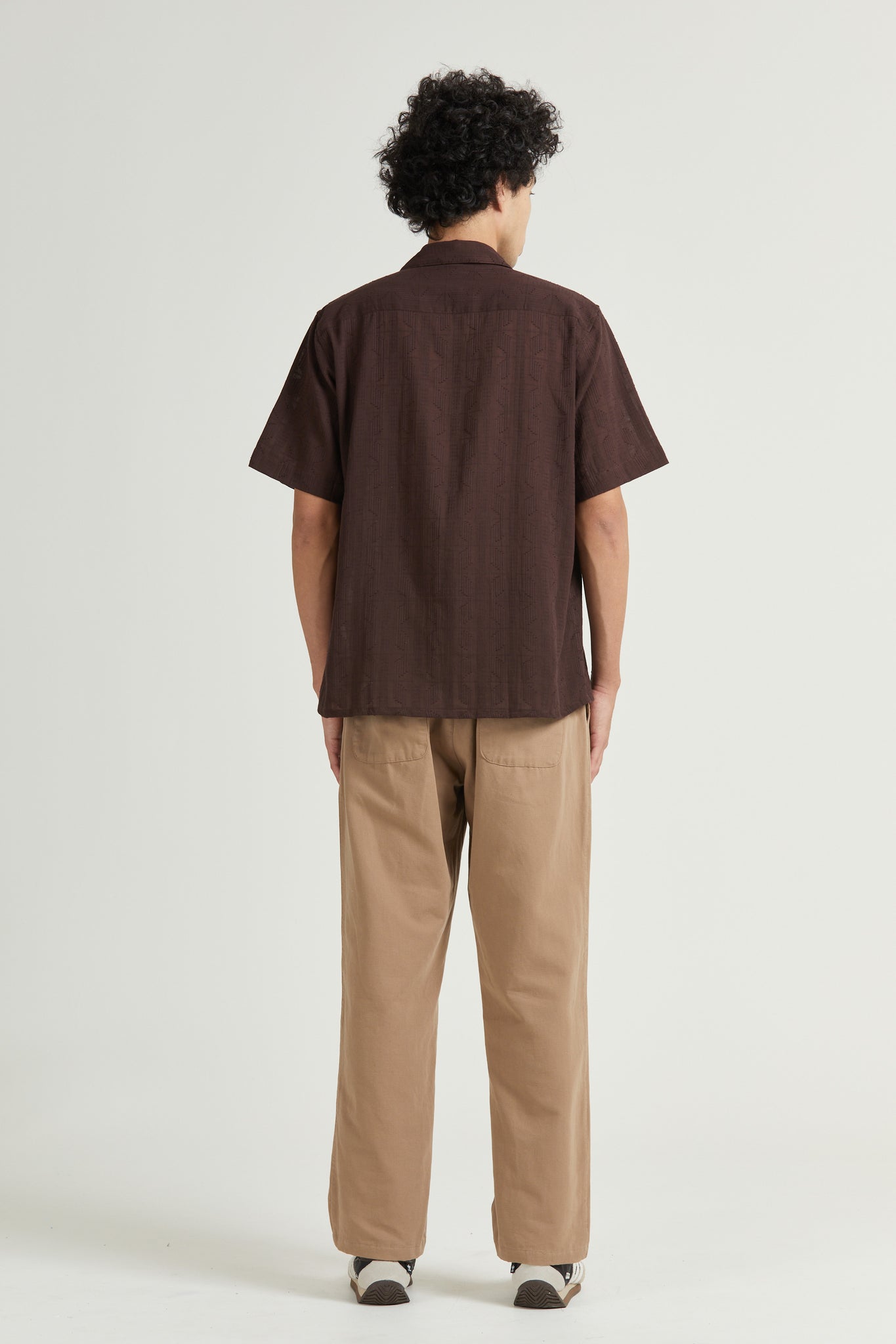 Mid West Short Sleeve, Dobby Weave, Espresso