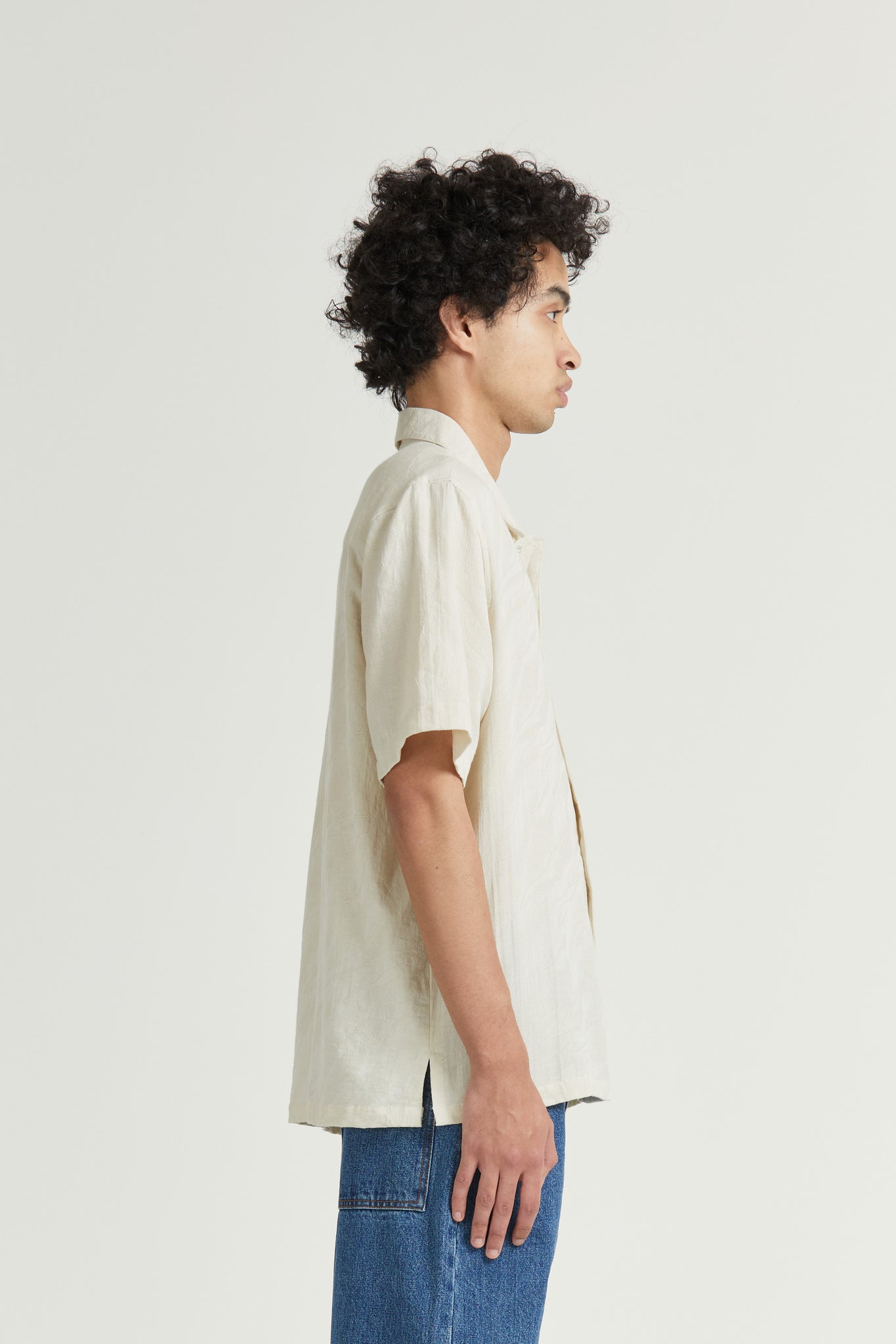 Box Shirt Short Sleeve, Wave Cotton, Fog