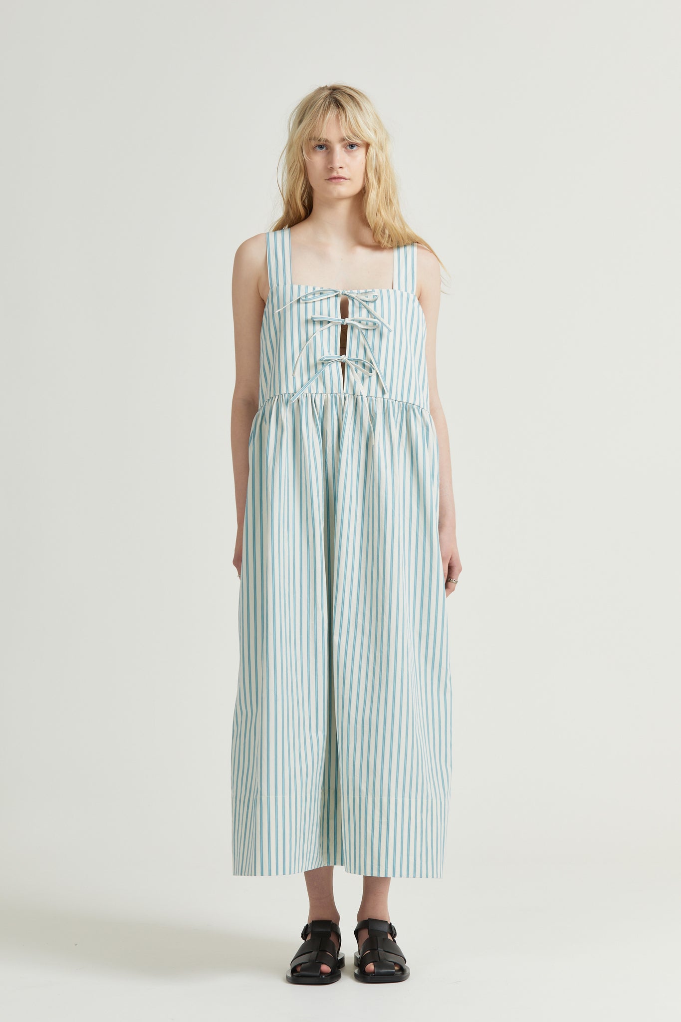 Poplin Tie Dress, Deck Stripe