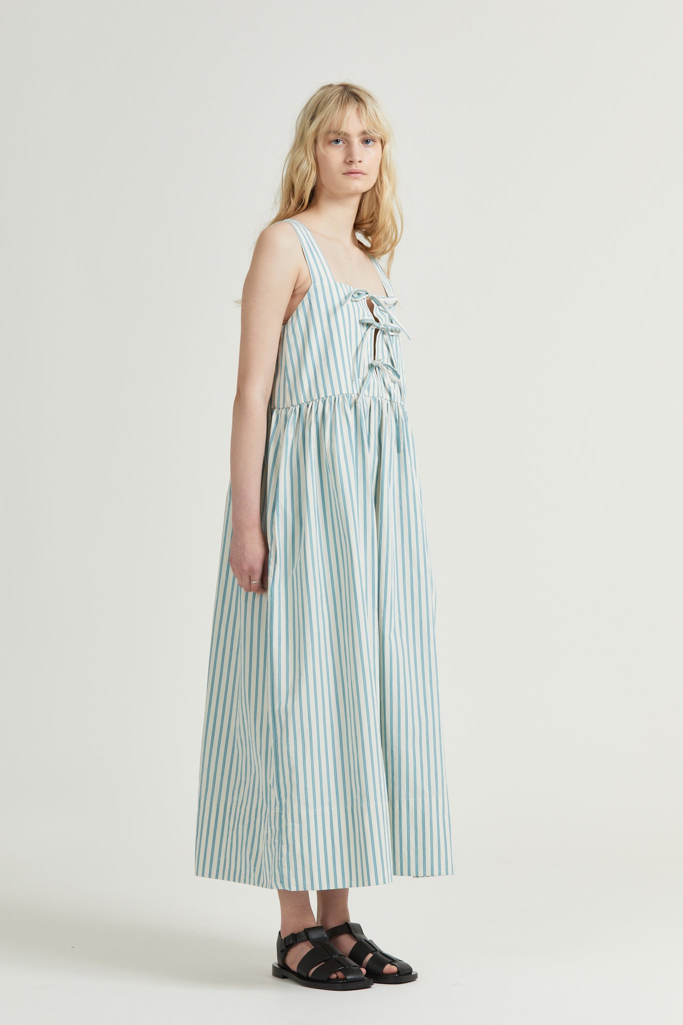 Poplin Tie Dress, Deck Stripe