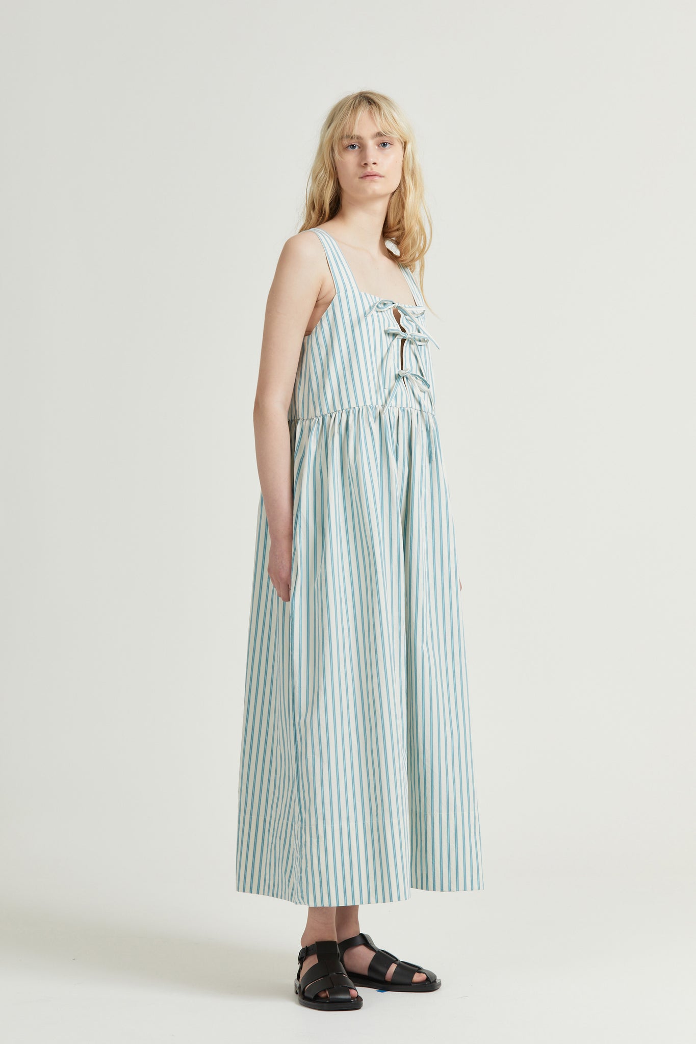 Poplin Tie Dress, Deck Stripe