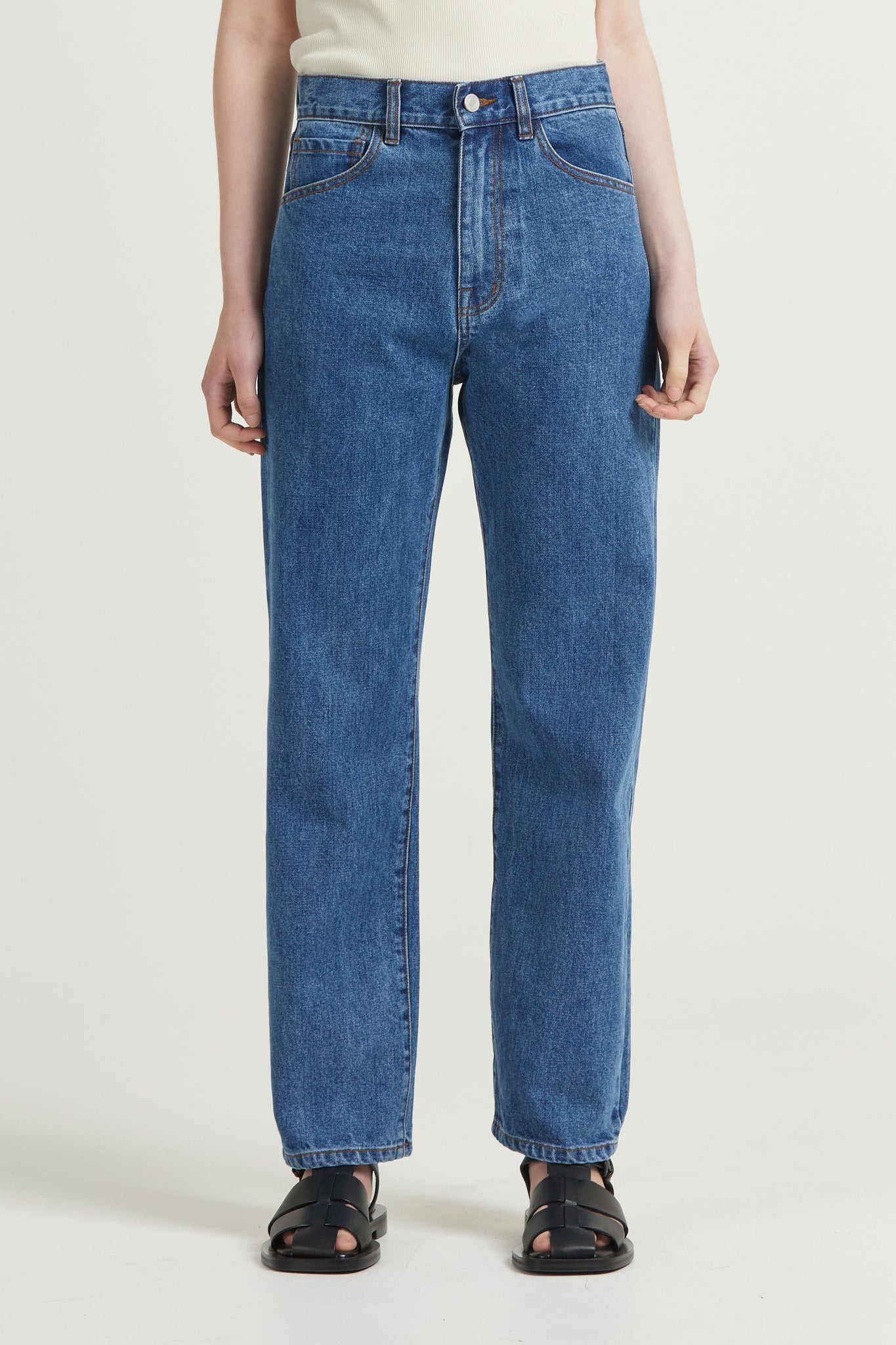 Straight Leg Selvedge Jean, Stone Wash