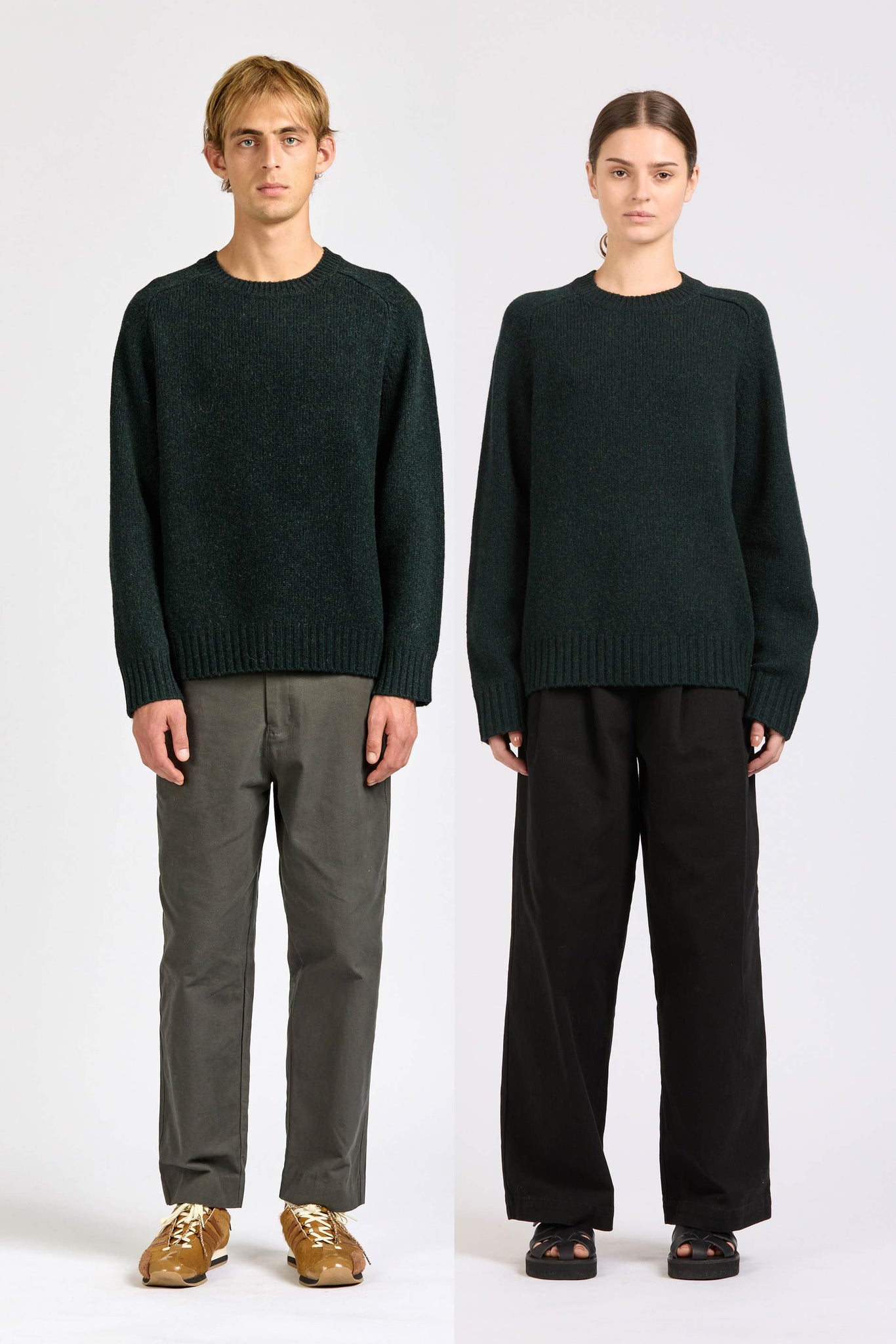 Chunky Crew Knit, Pine