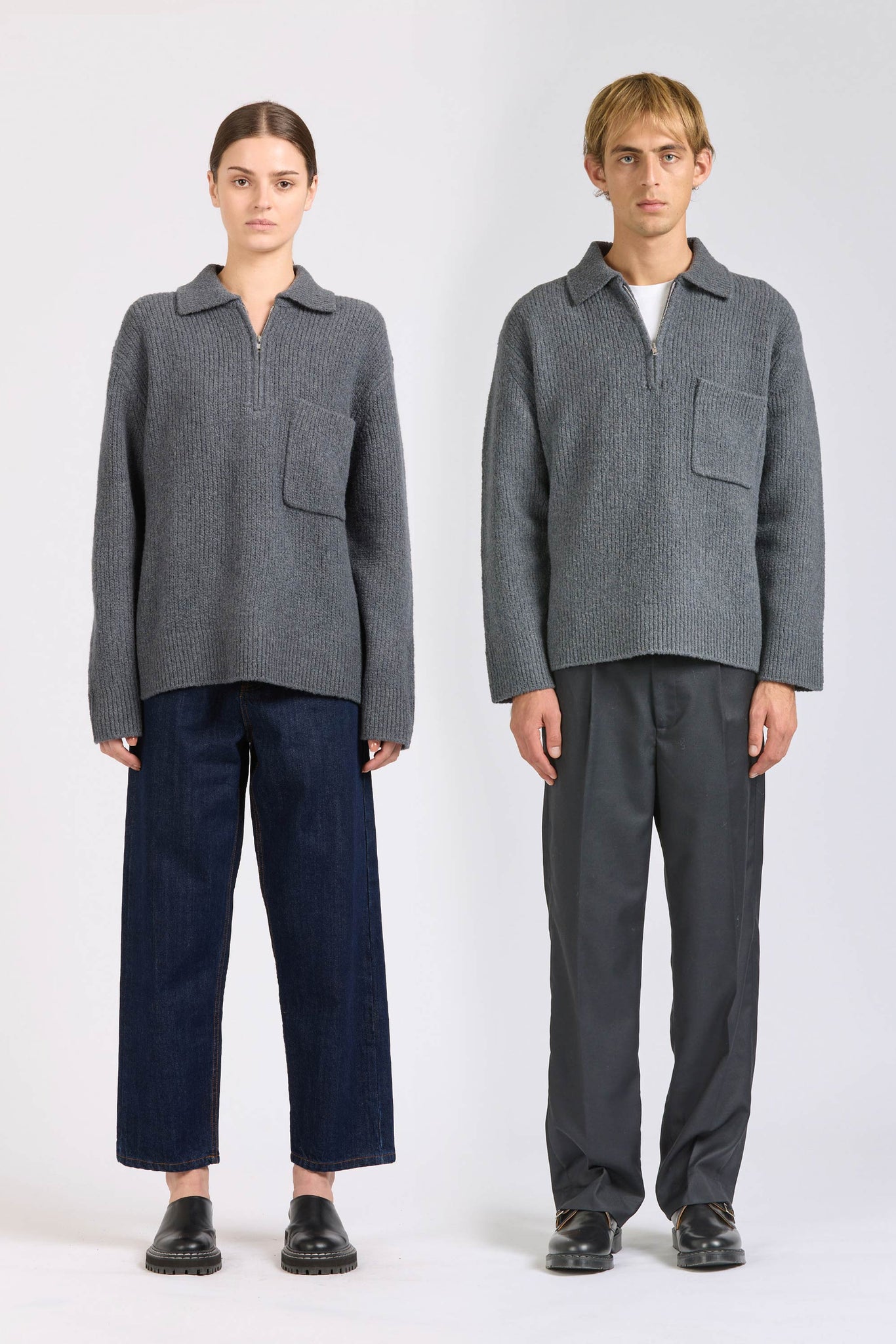 Everest Zip Knit, Grey