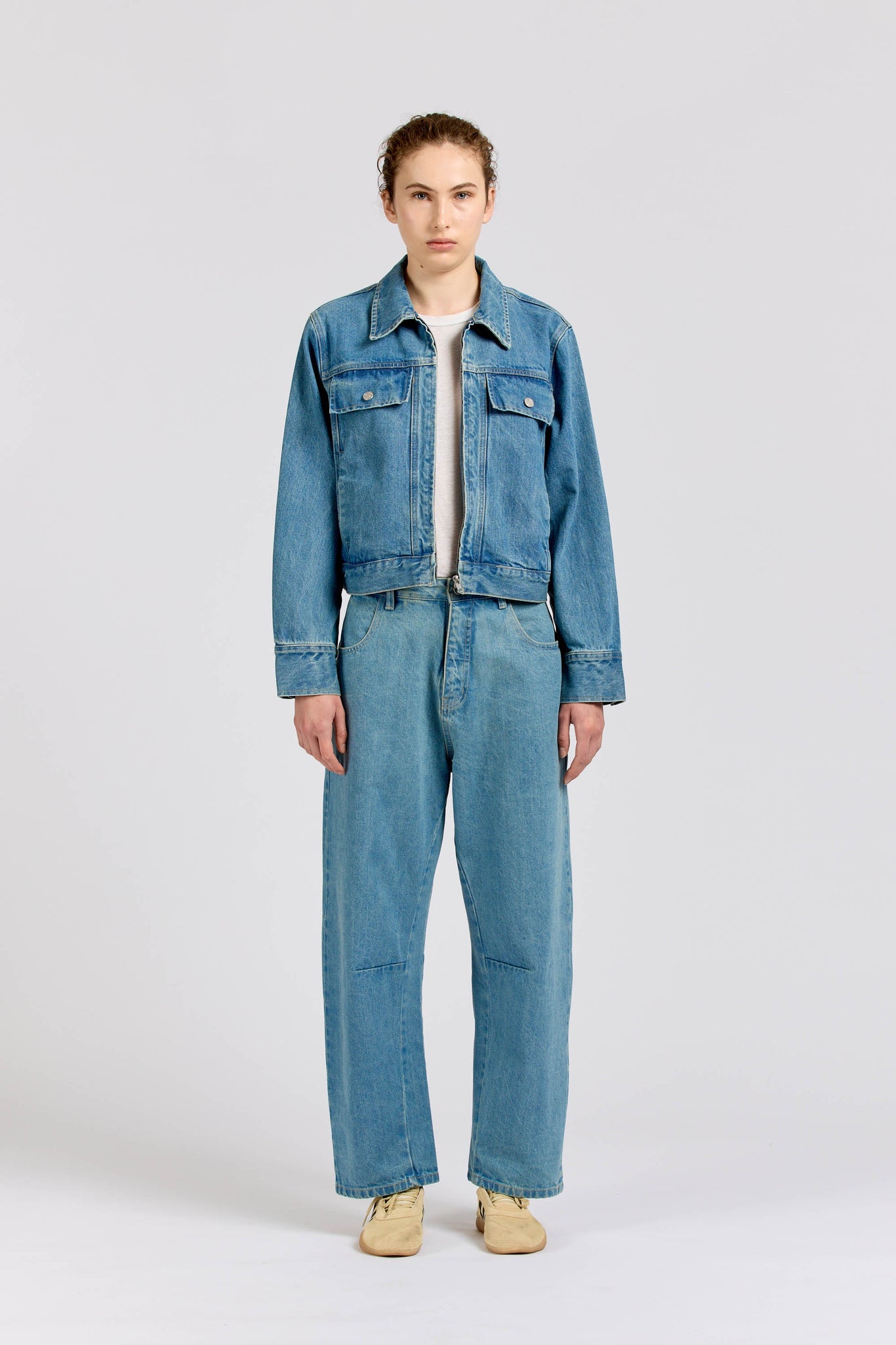 Zip Blouson, Selvedge Denim, Vintage Stonewash