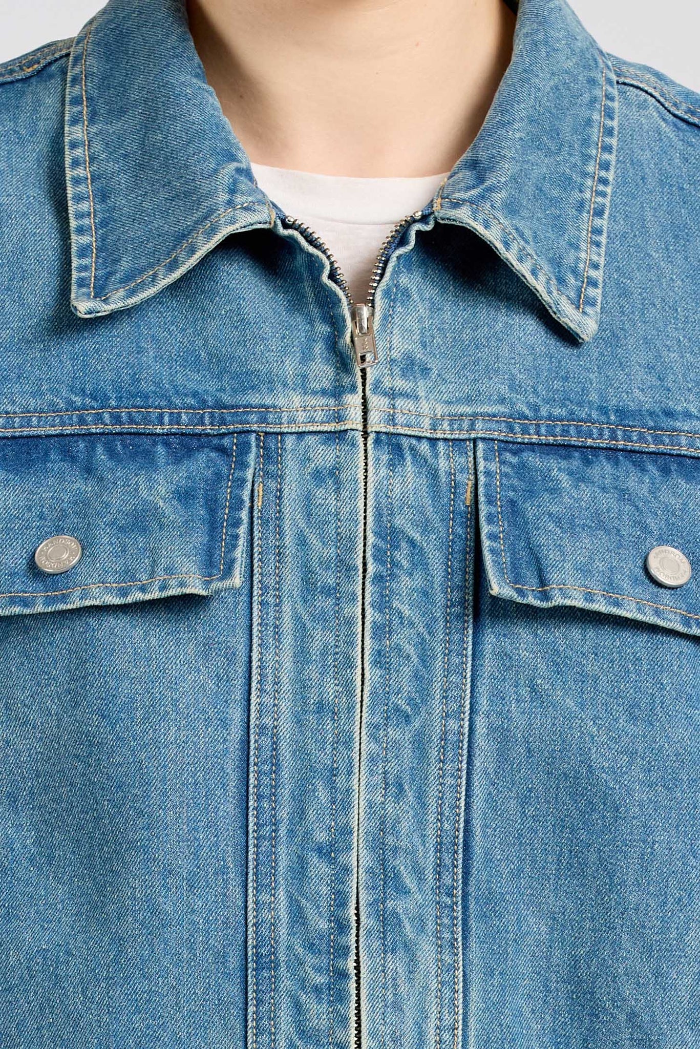 Zip Blouson, Selvedge Denim, Vintage Stonewash
