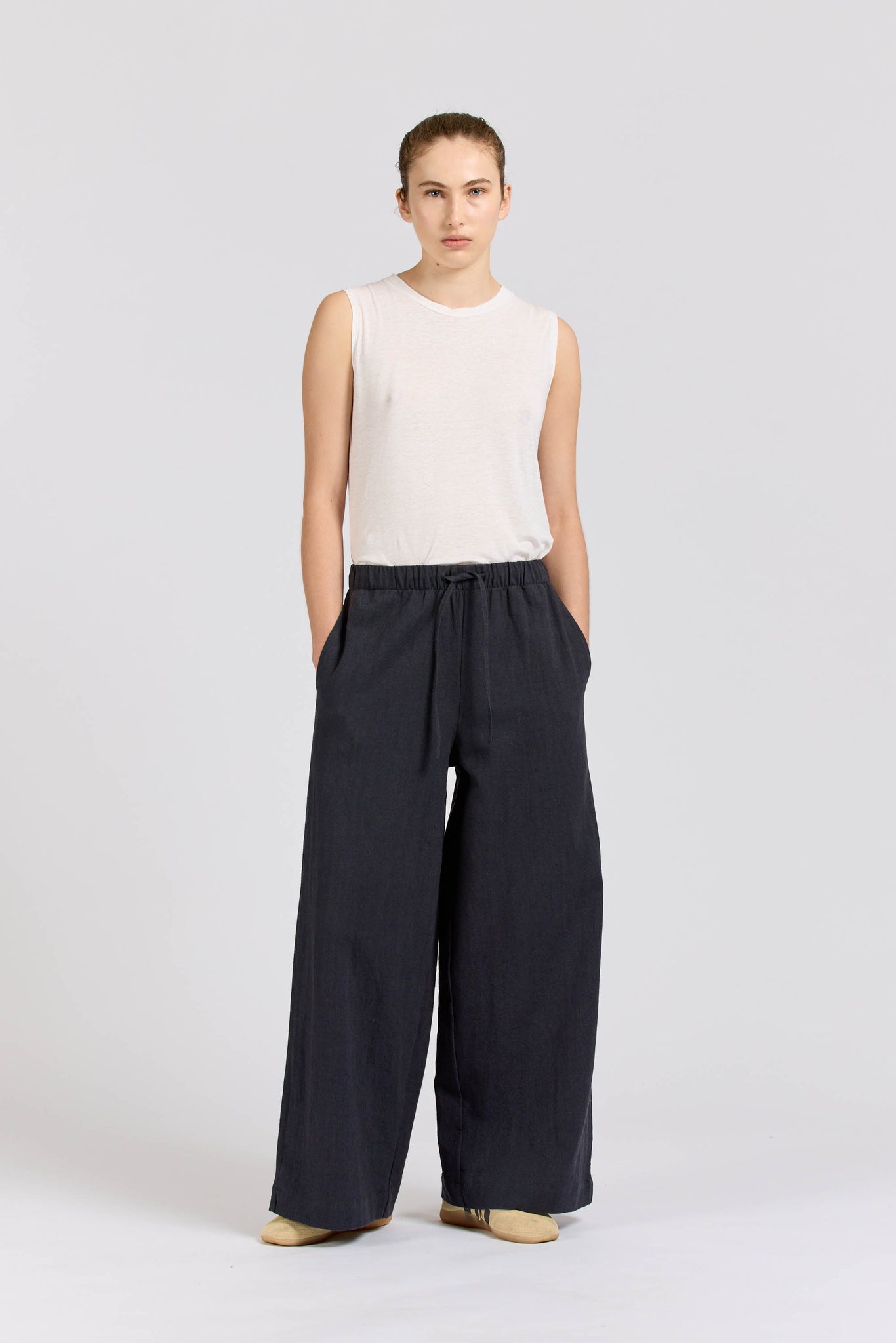 Soda Pant, Hachiko Linen, Petrol