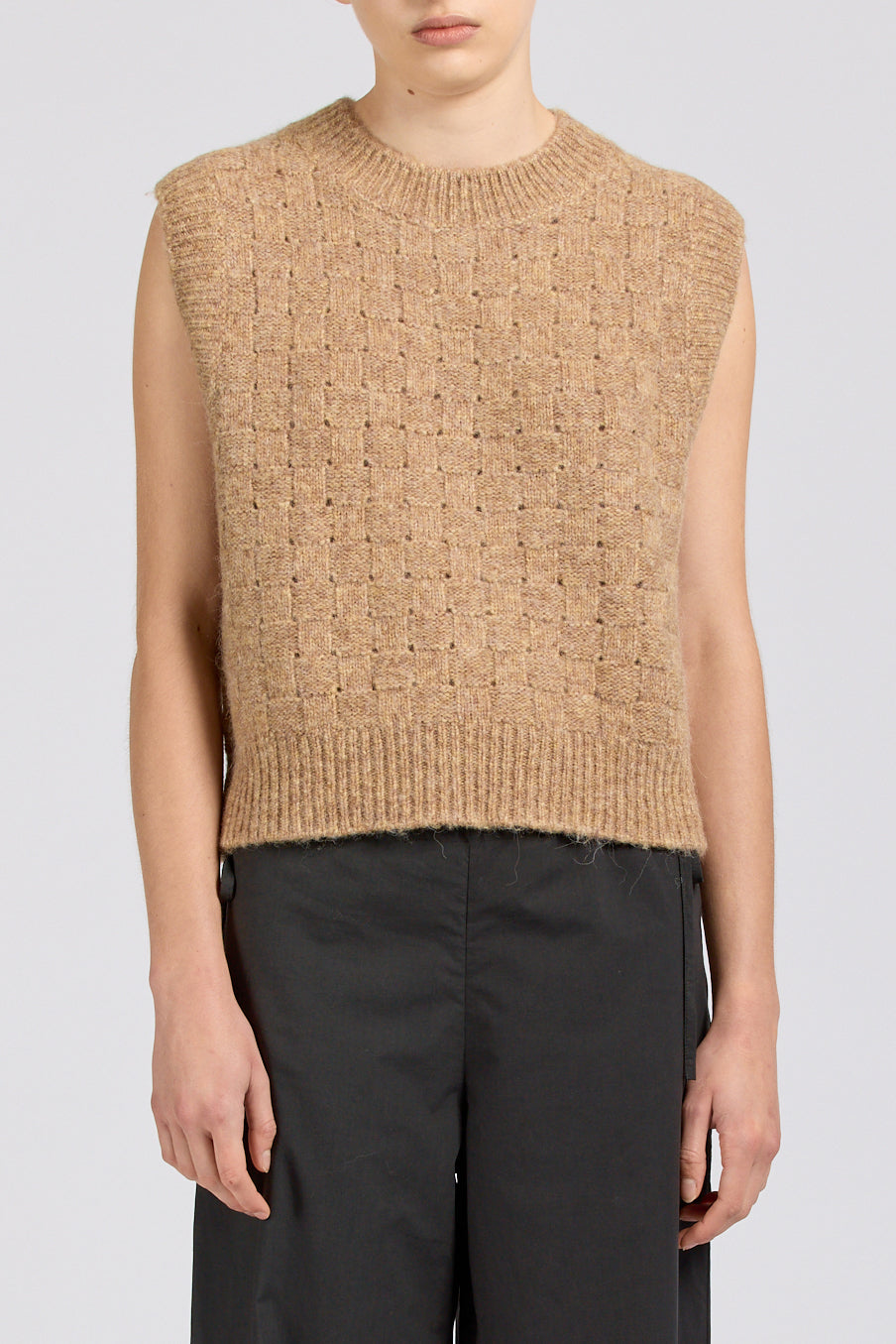 Basket Weave Vest, Toffee