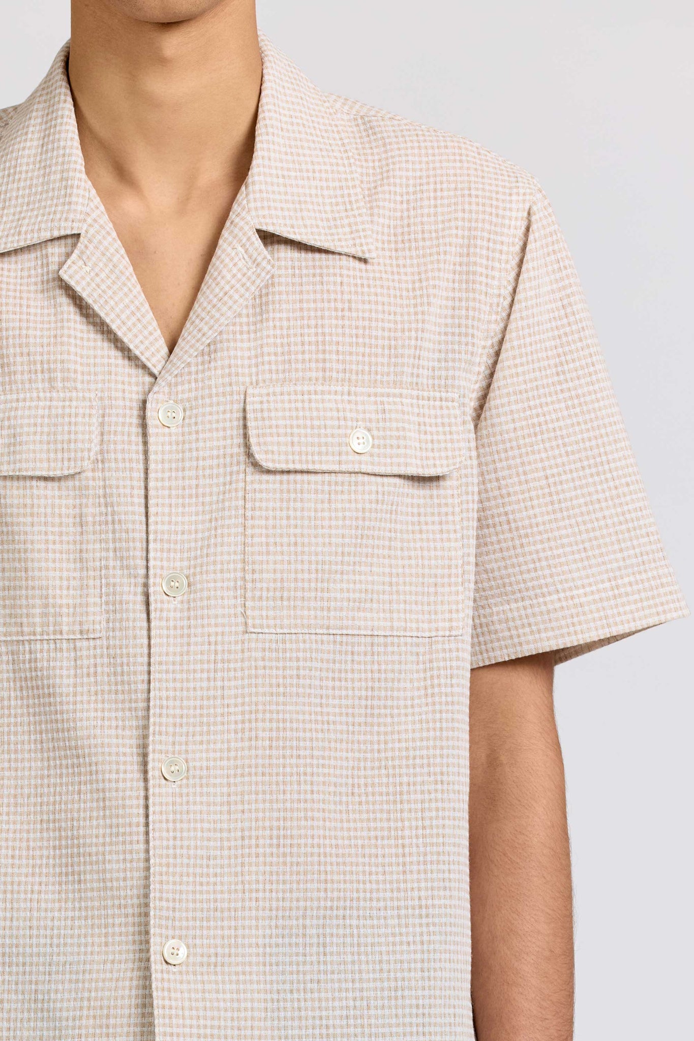 Midwest Short Sleeve, Cloth, Brown Check