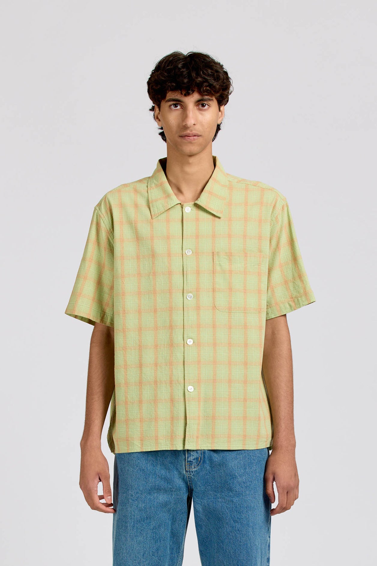 Extra Shirt Short Sleeve, Lime Check