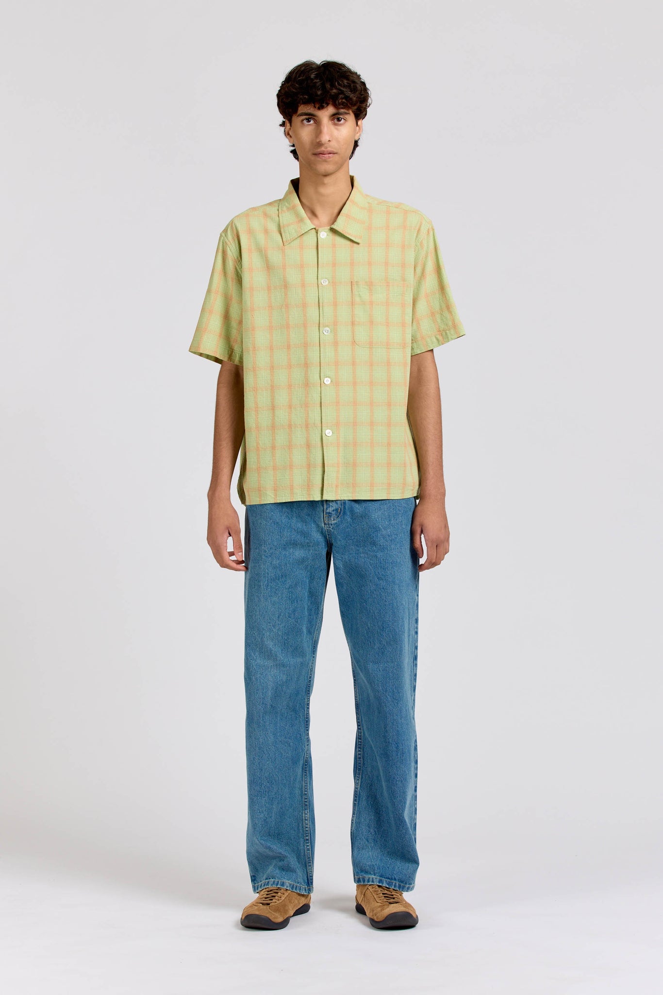 Extra Shirt Short Sleeve, Lime Check