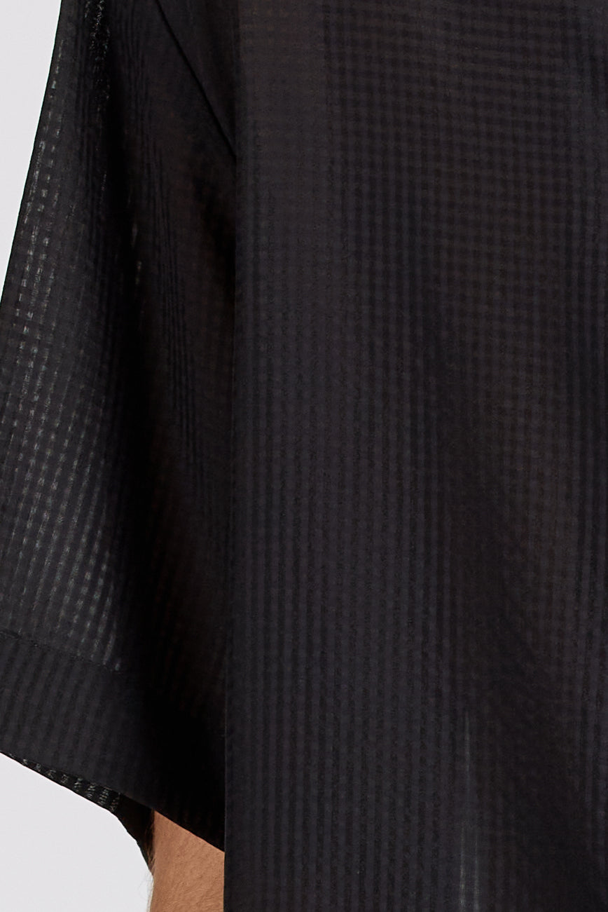 Numan Shirt, Silk Check, Black