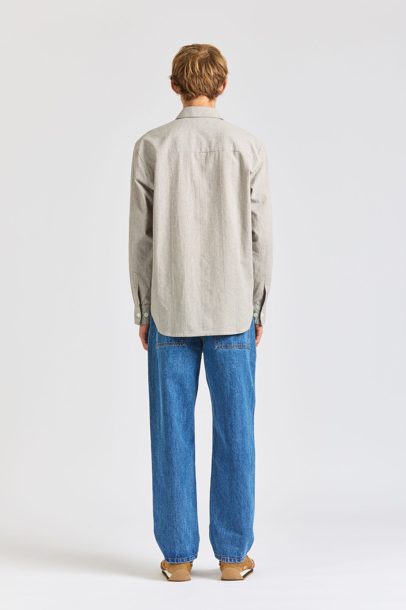 Curve Shirt, Puppytooth Linen