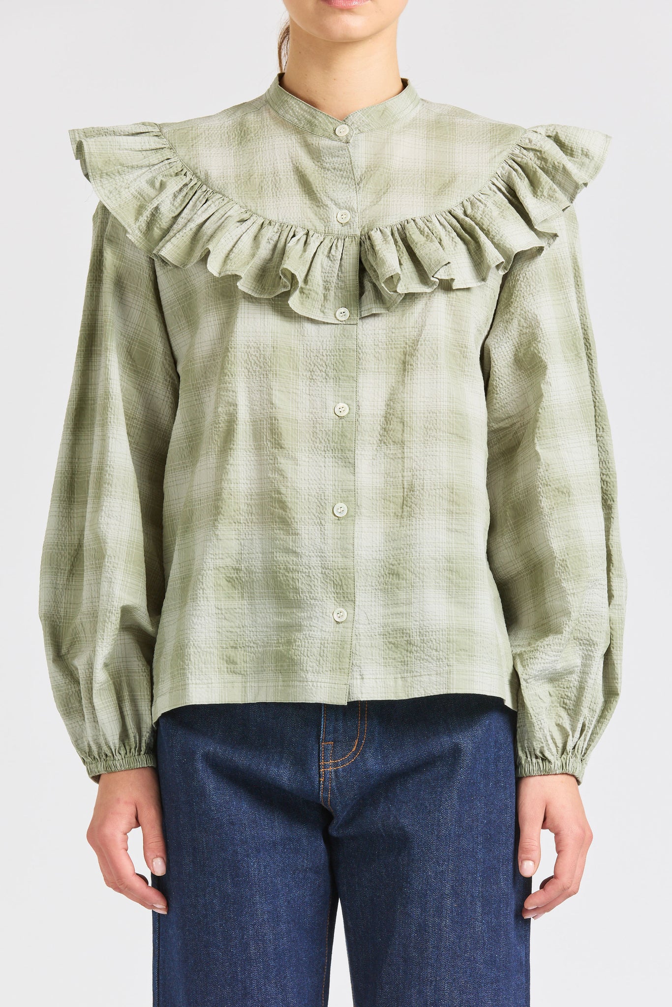 Sol Shirt, Sage Check