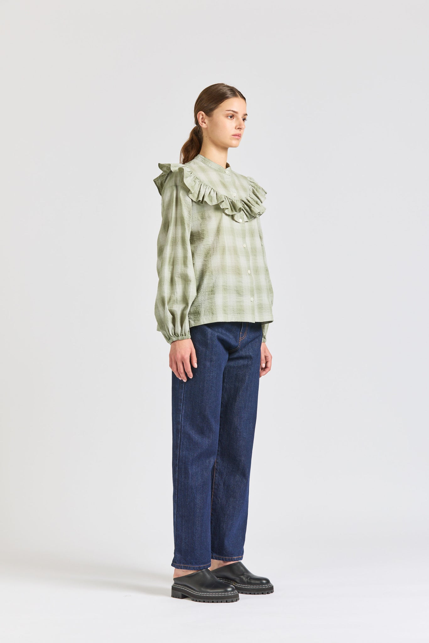 Sol Shirt, Sage Check
