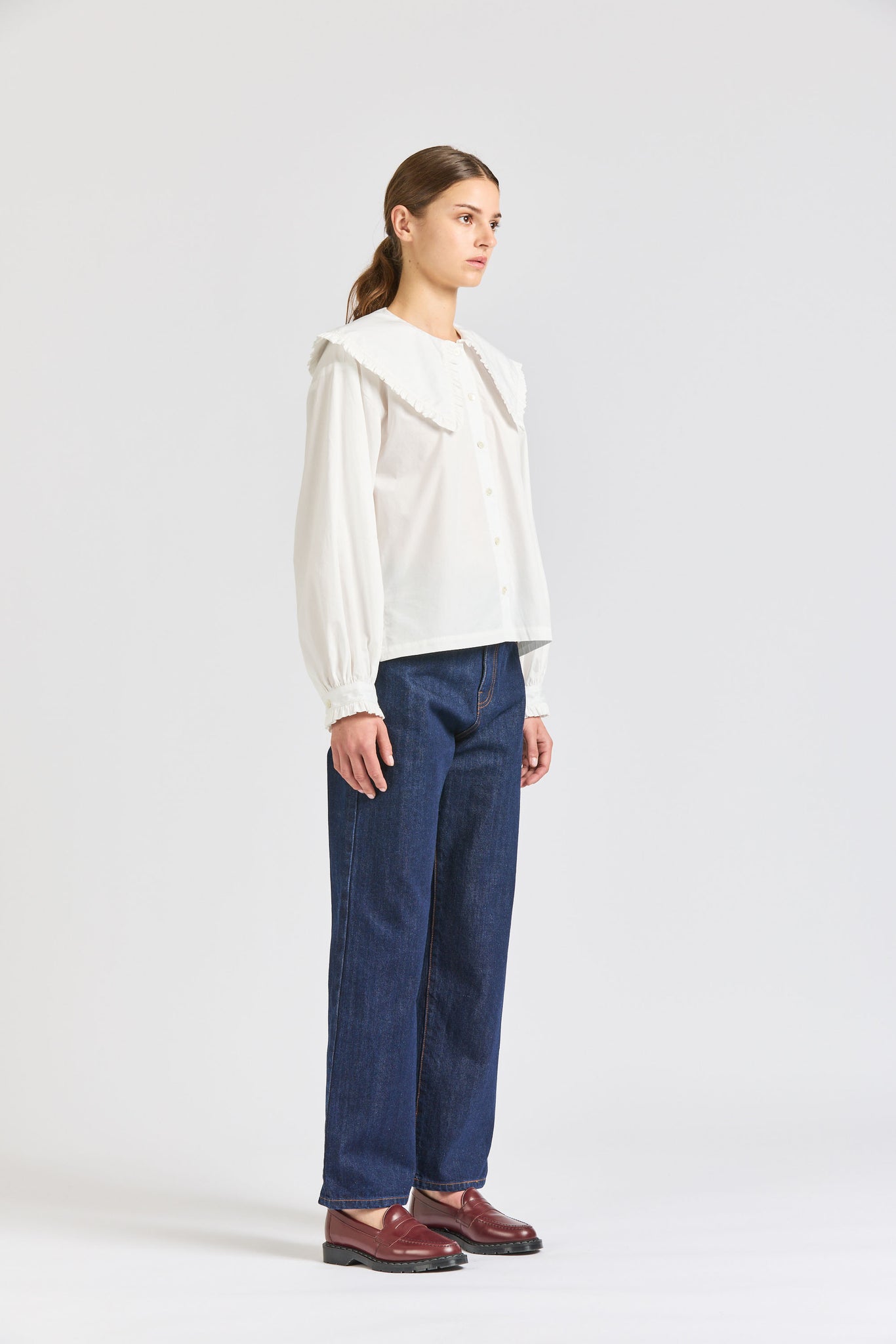 Big Frill Shirt, Poplin White