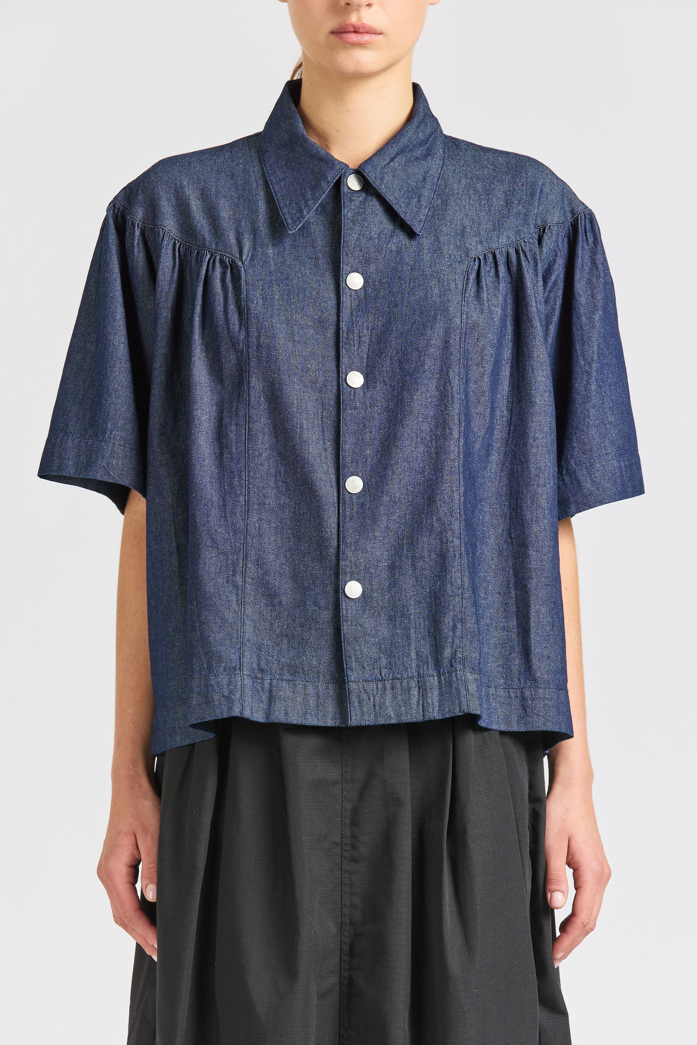 Moon Shirt, Short Sleeve, Chambray
