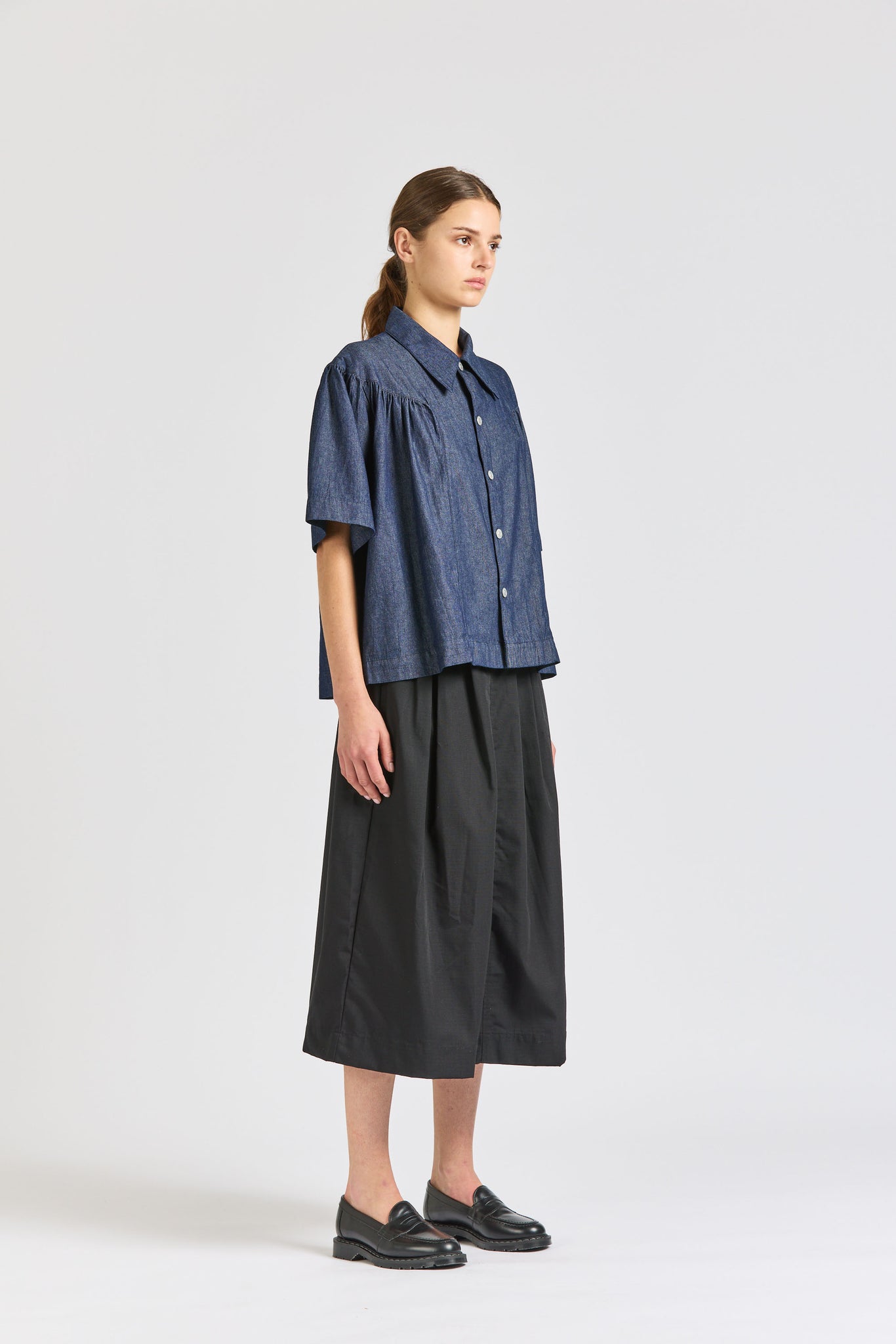 Moon Shirt, Short Sleeve, Chambray