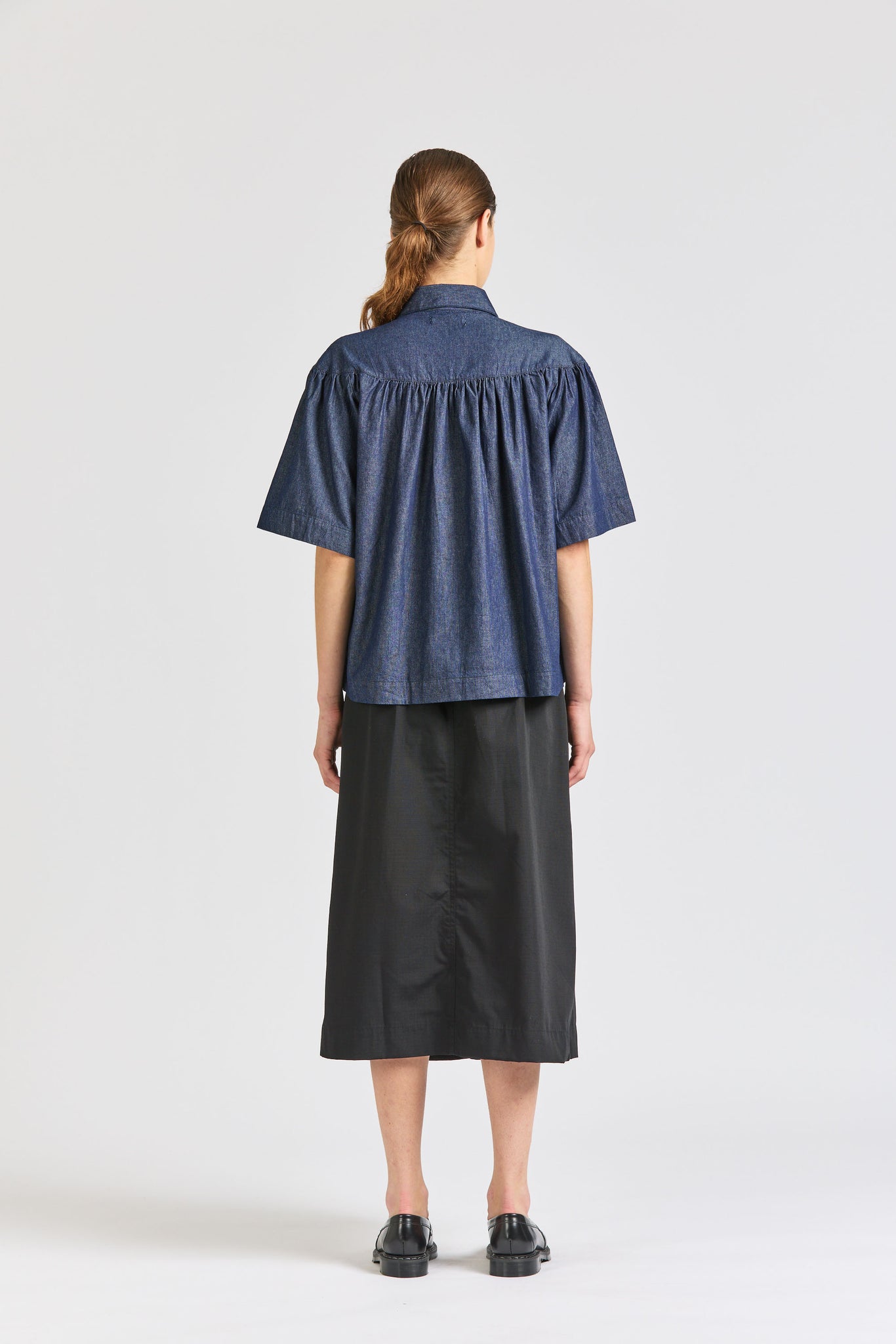 Moon Shirt, Short Sleeve, Chambray