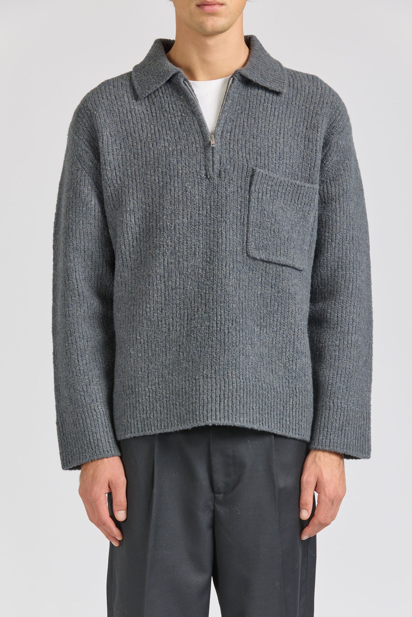 Everest Zip Knit, Grey