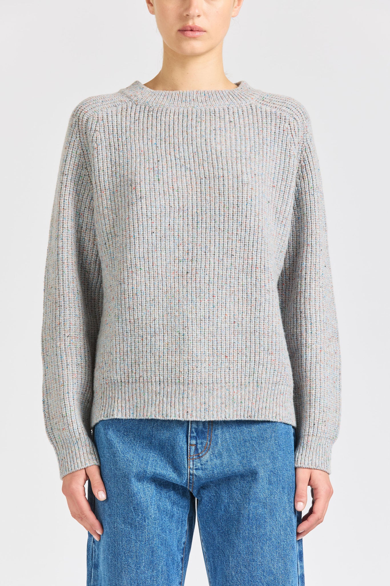 Ribbed Crew, Grey Rainbow