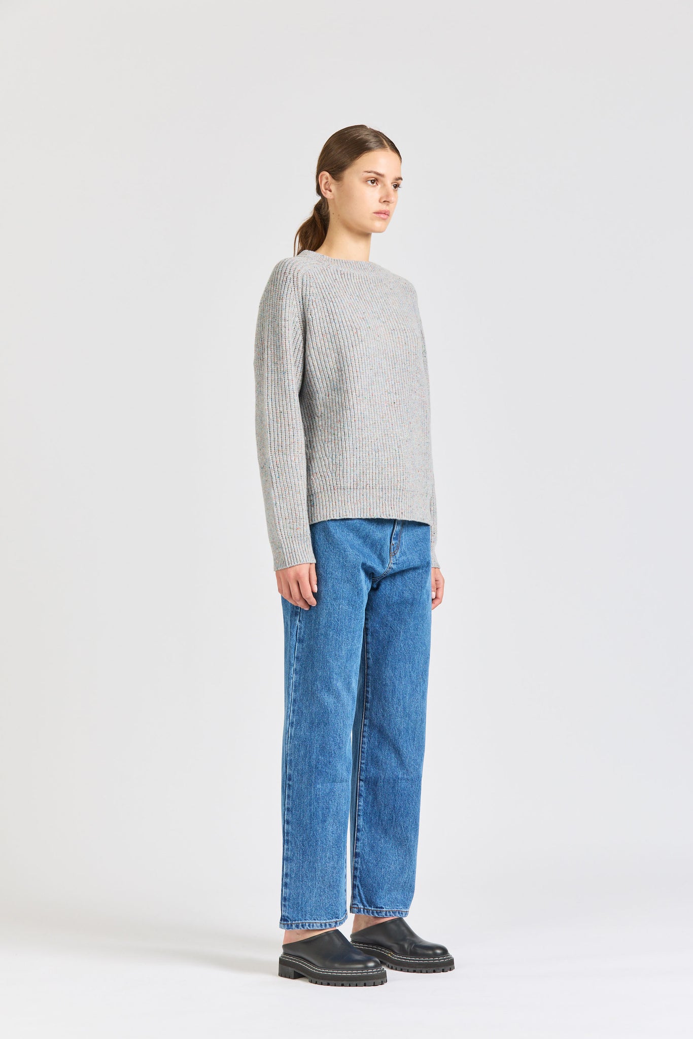 Ribbed Crew, Grey Rainbow