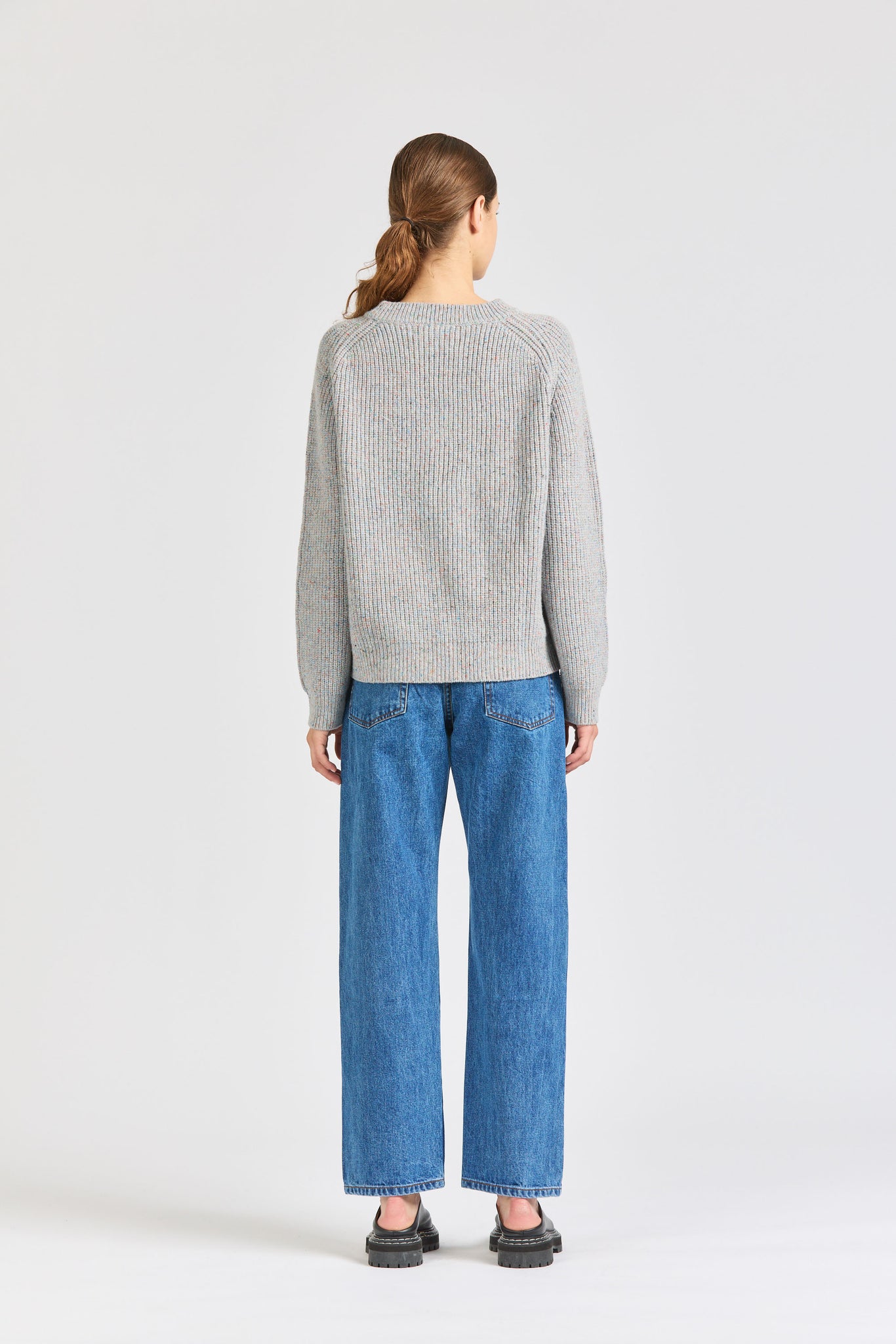Ribbed Crew, Grey Rainbow