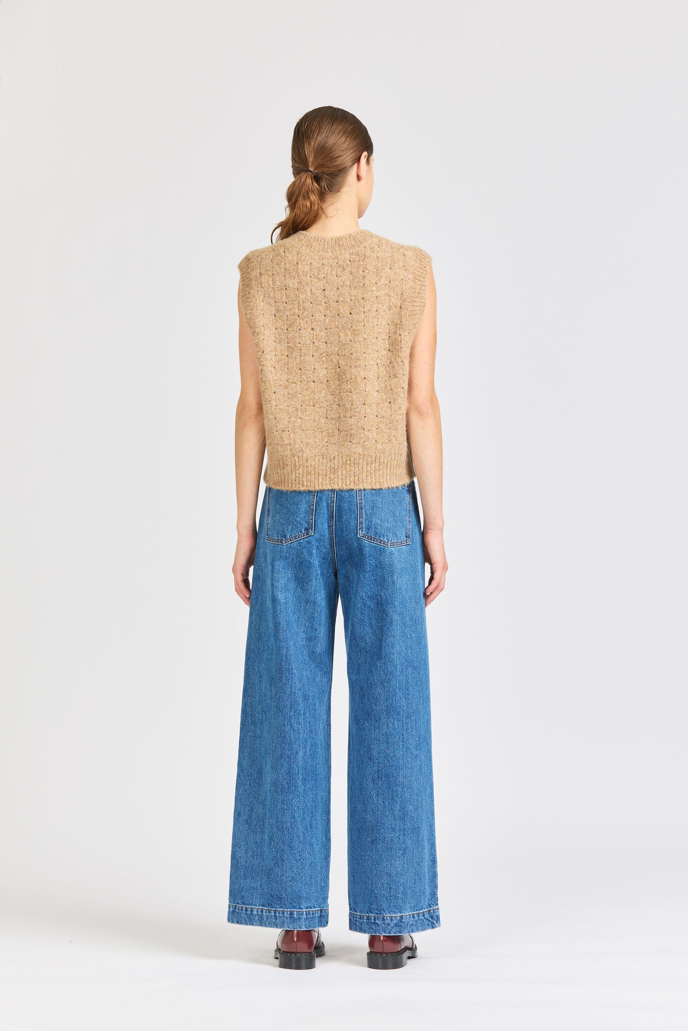 Basket Weave Vest, Toffee