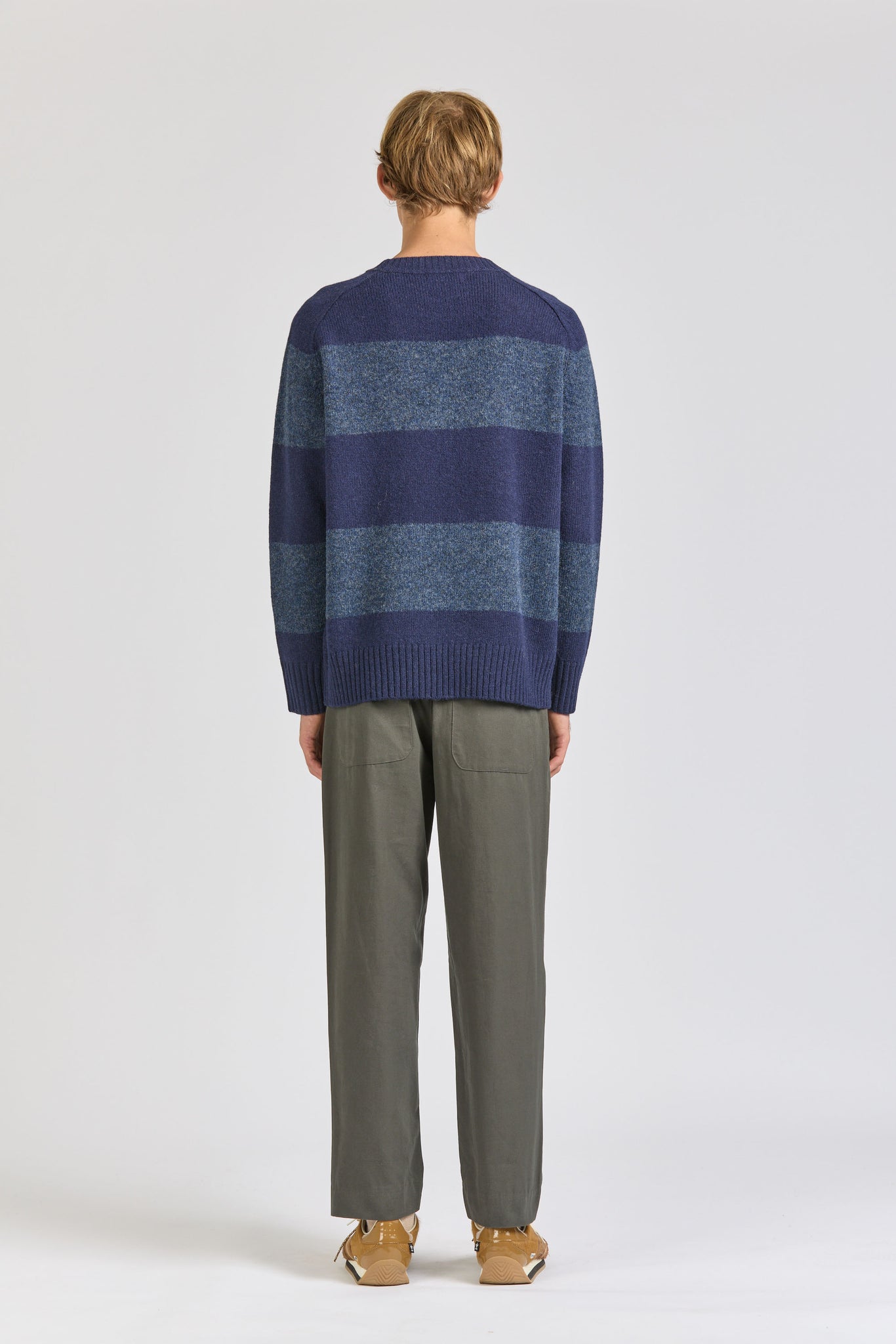 Fisherman Stripe Crew, Blue / Blue