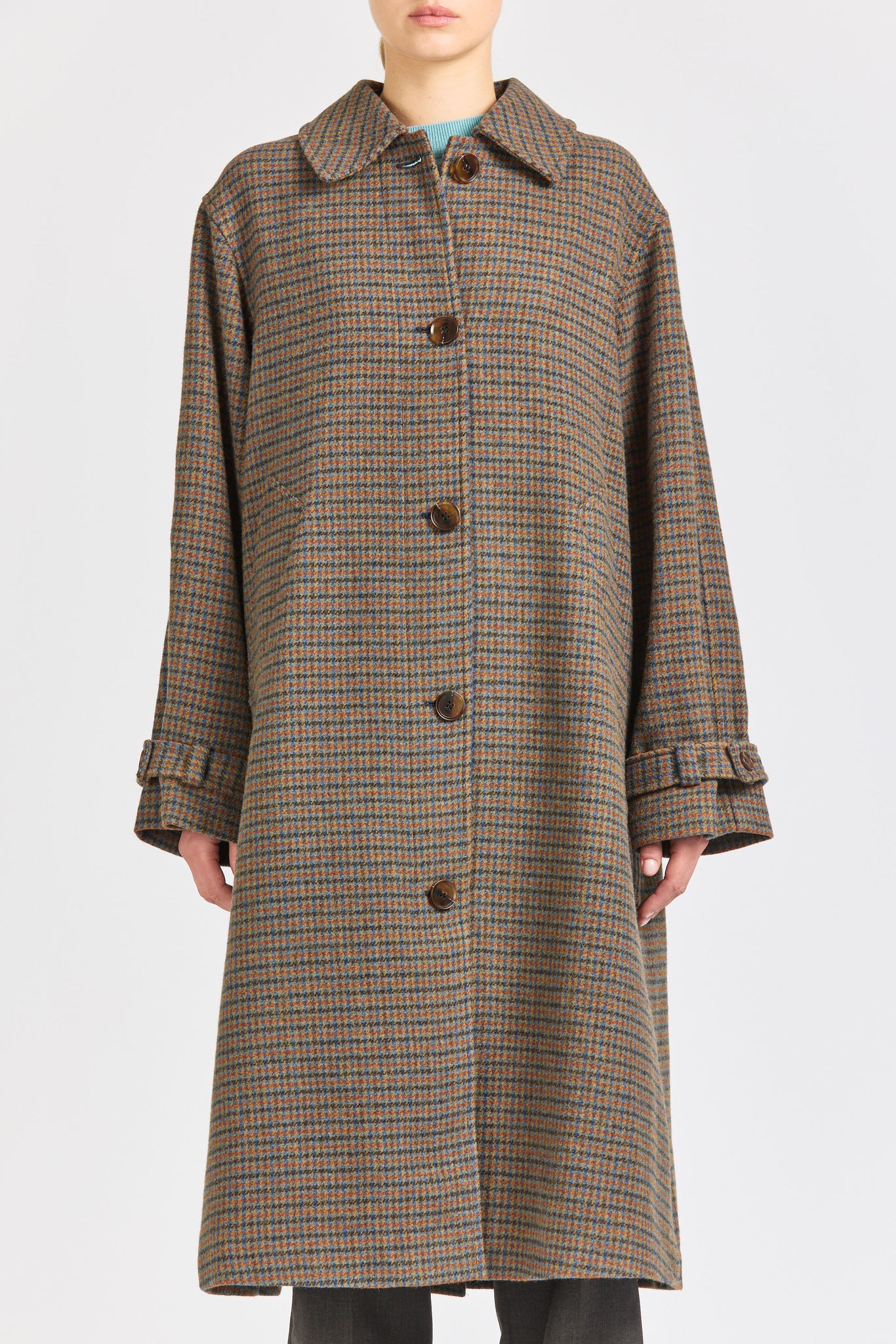 Womens Check Wool Coat