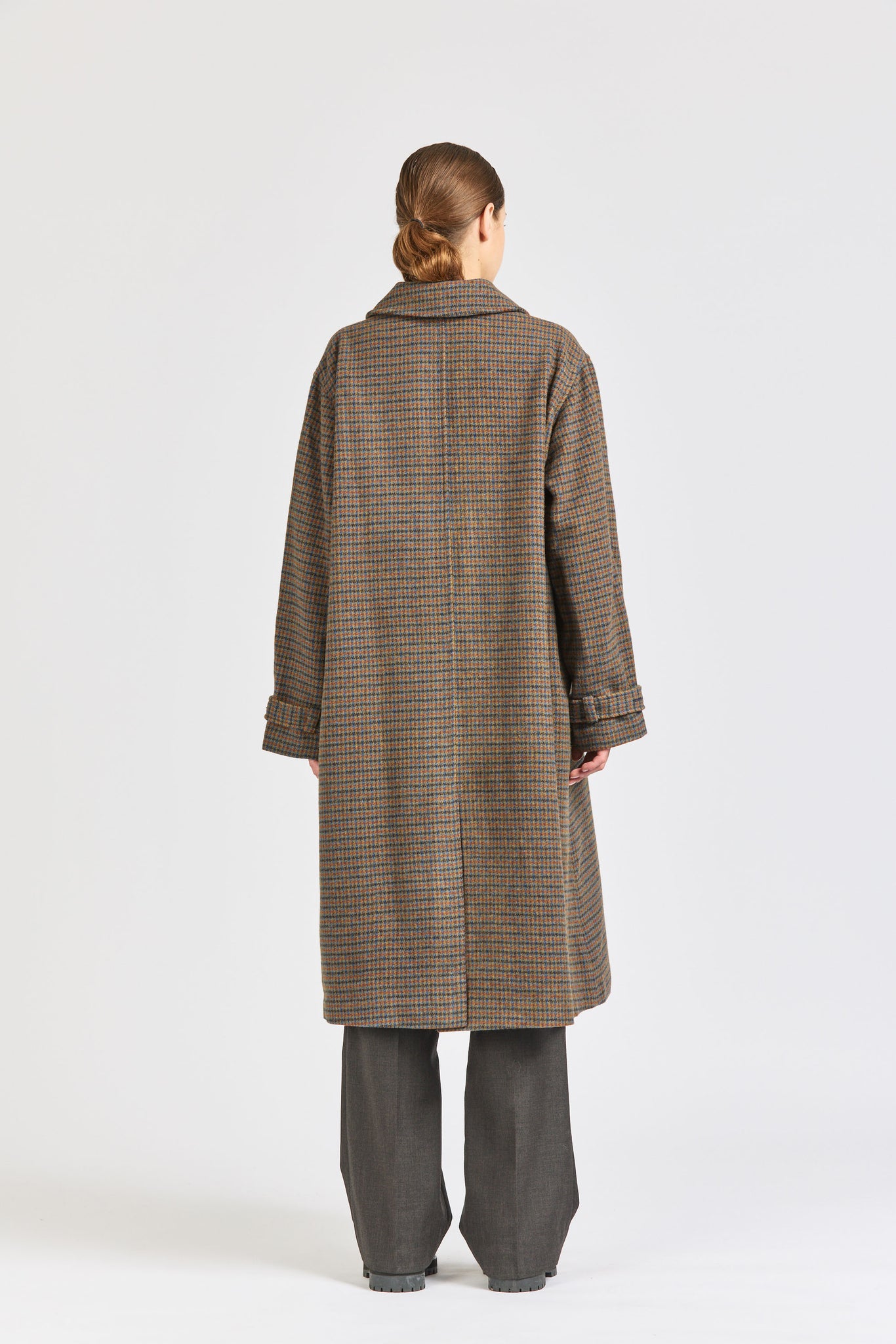 Womens Check Wool Coat