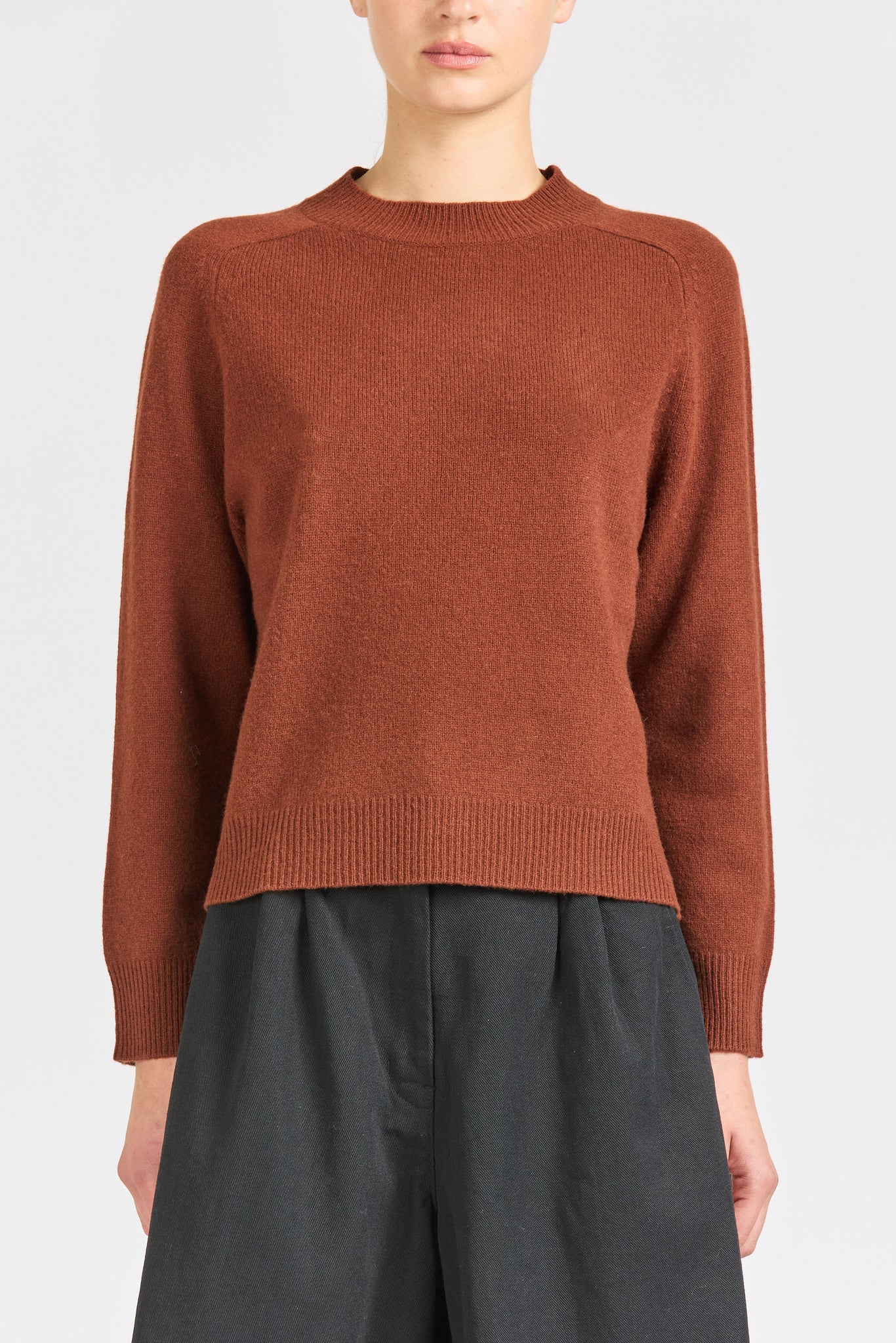 Cropped Merino Saddle Neck, Sienna