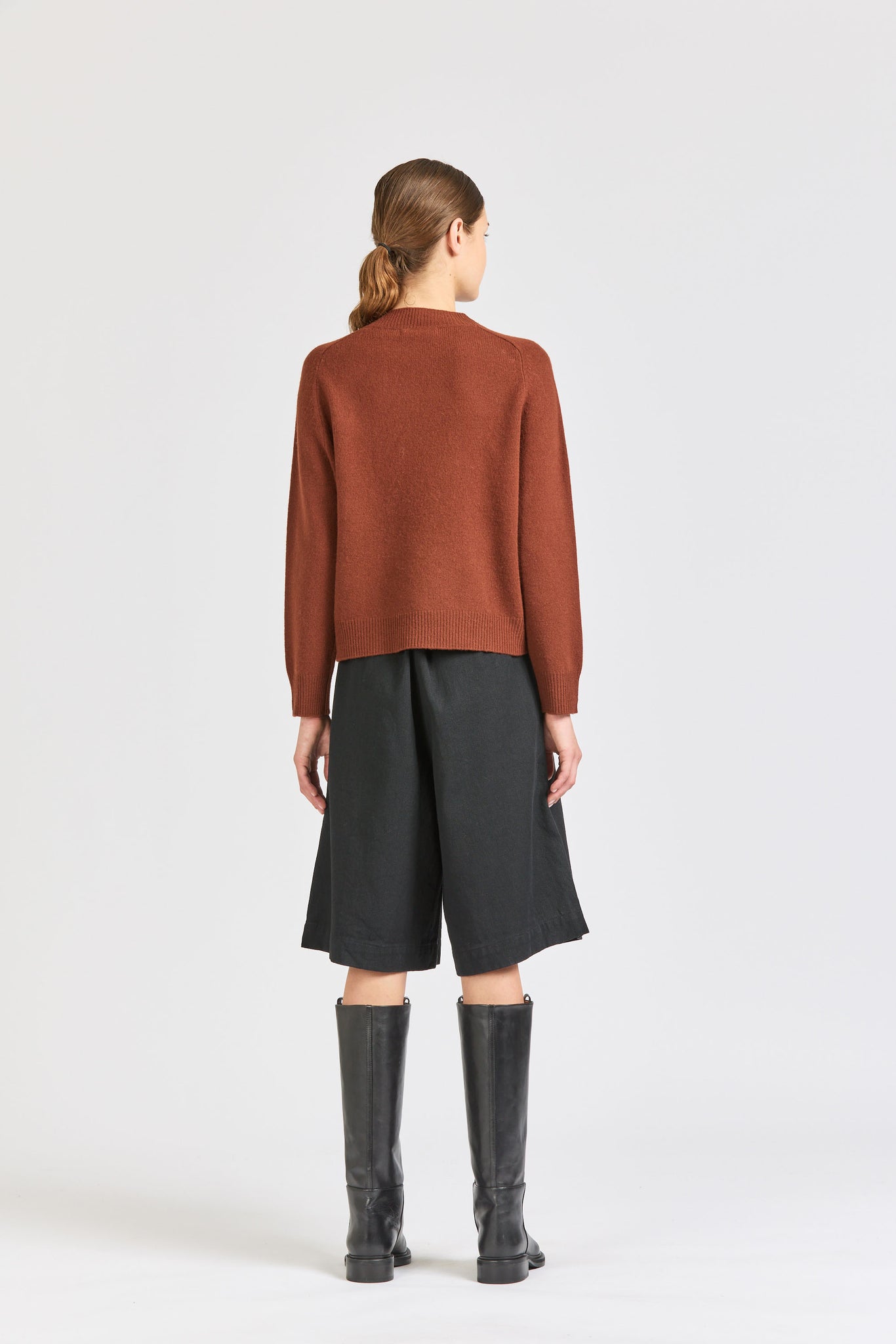 Cropped Merino Saddle Neck, Sienna