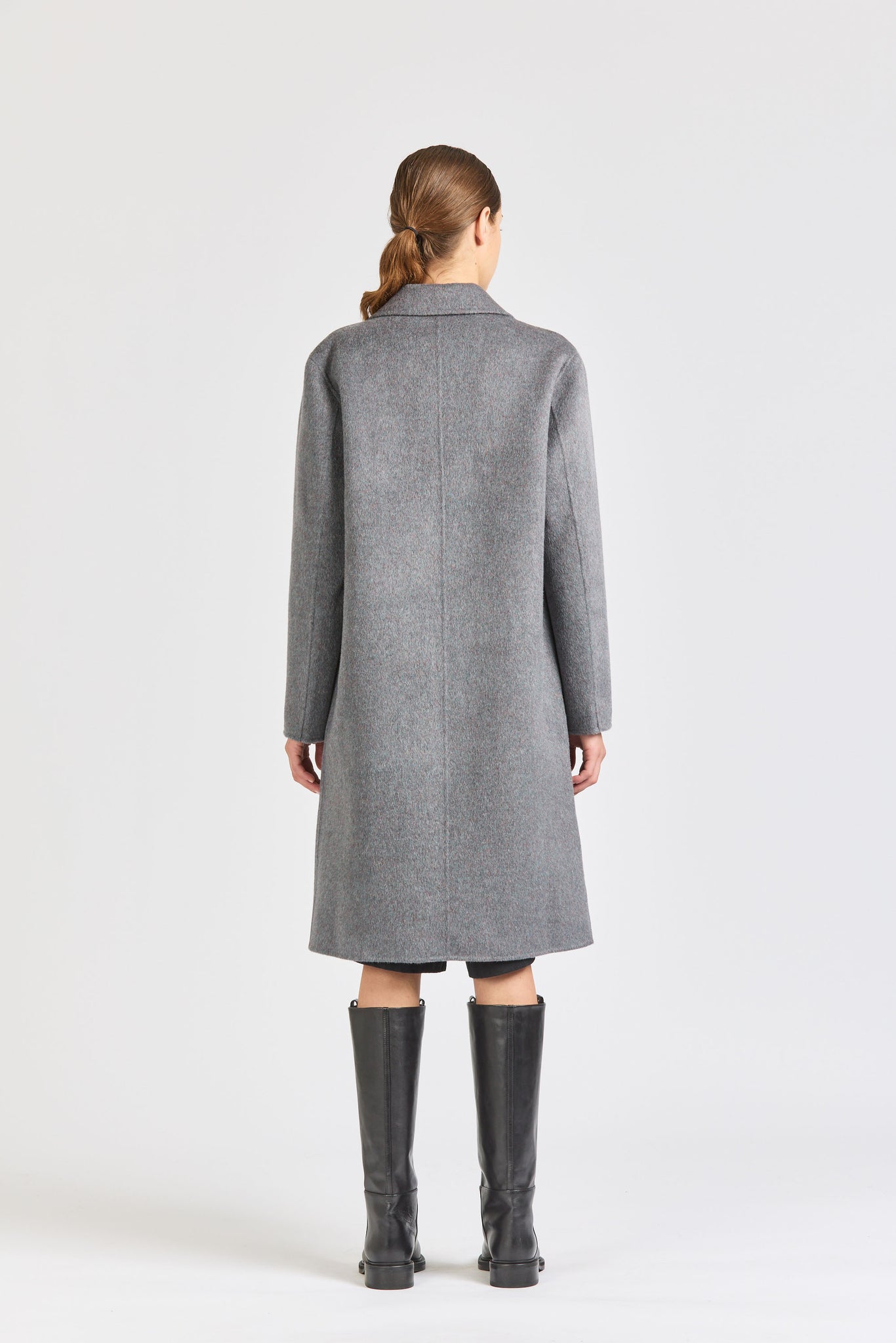 Women's Wool Overcoat, Rainbow Grey