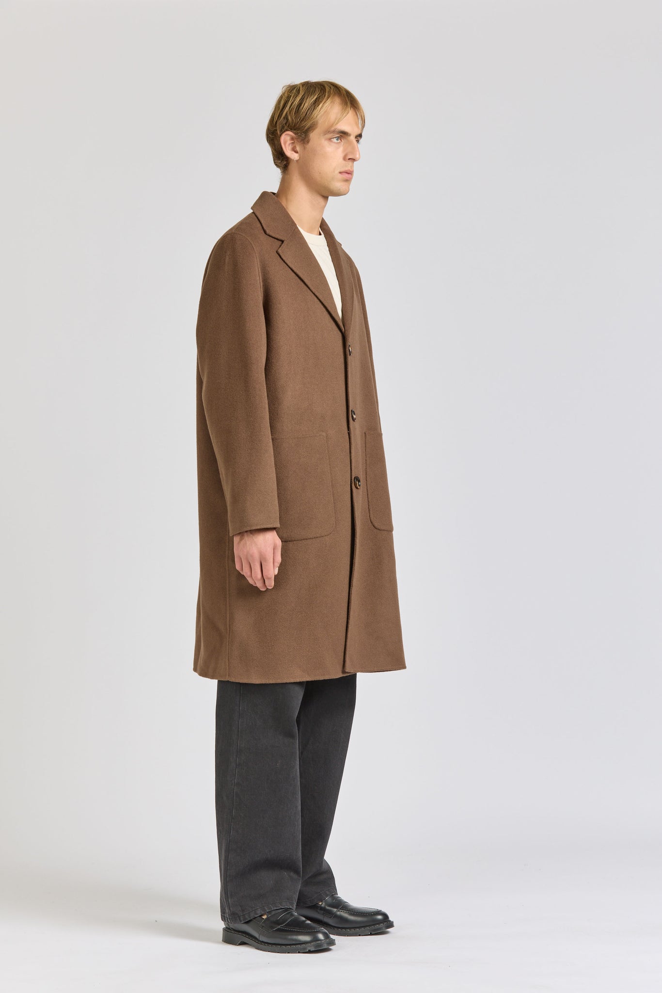 Men's Wool Overcoat, Cocoa