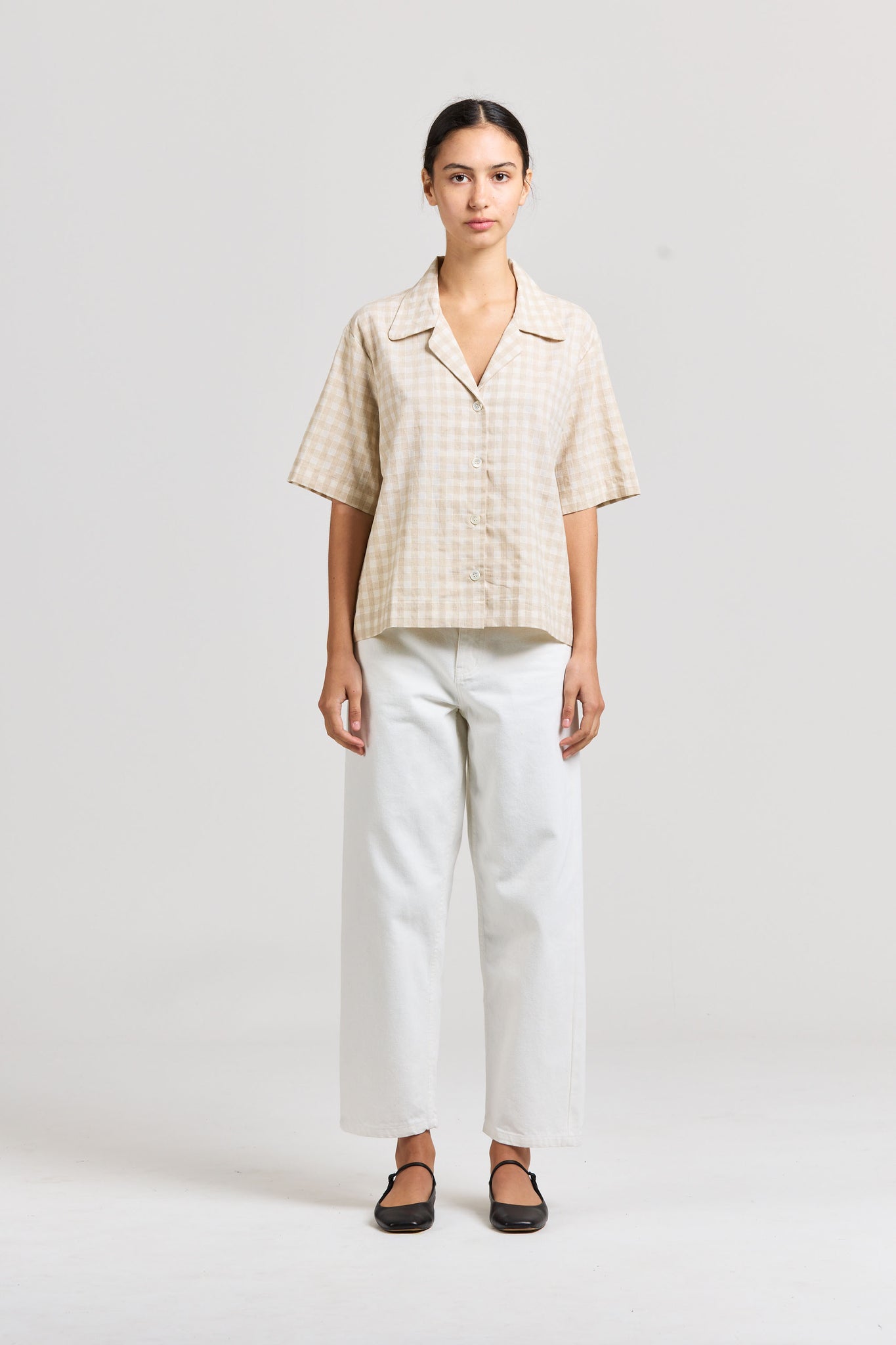 Club Shirt, Linen Cotton Check