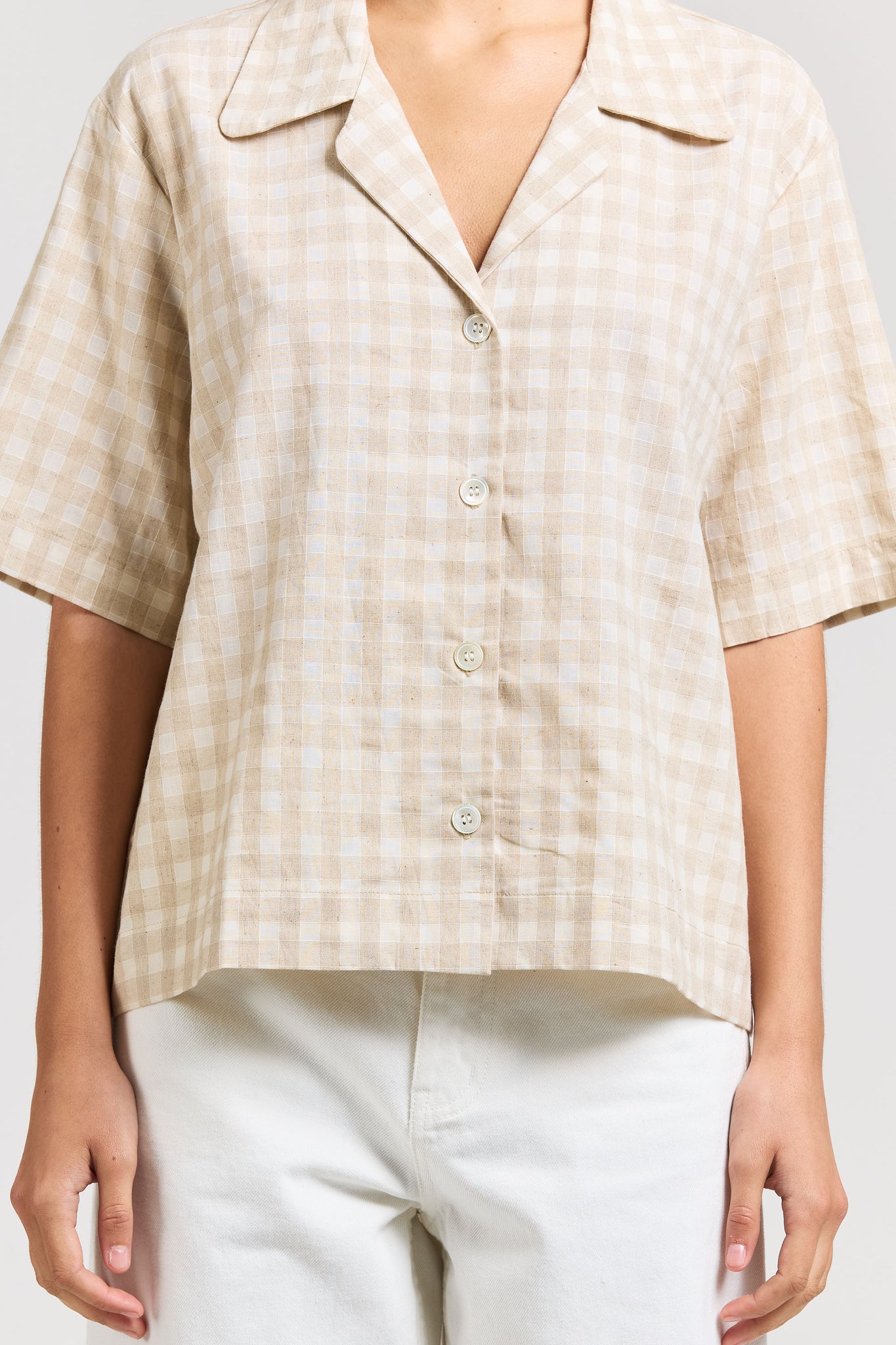 Club Shirt, Linen Cotton Check