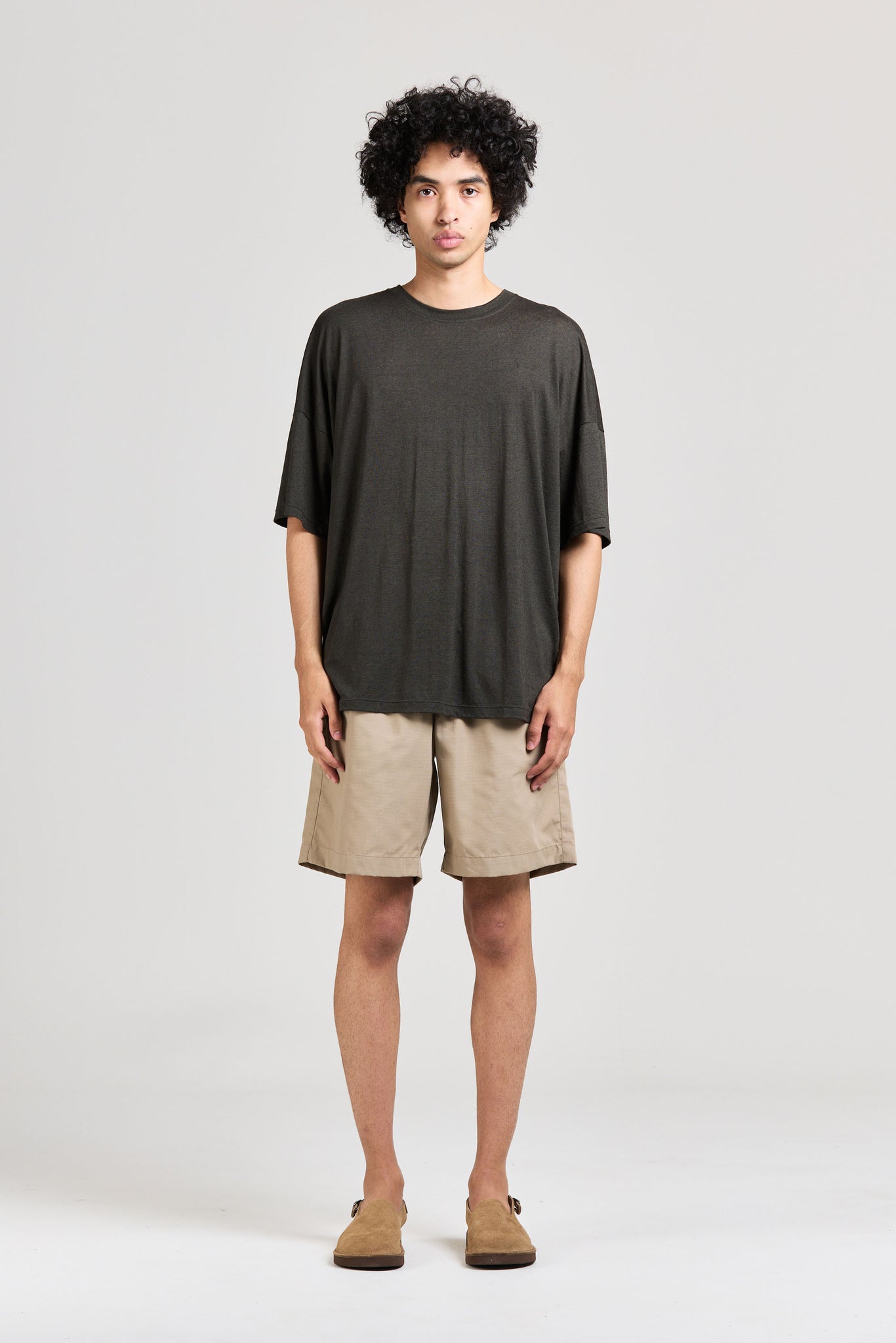 Maxi Tee, Linen Jersey, Charcoal