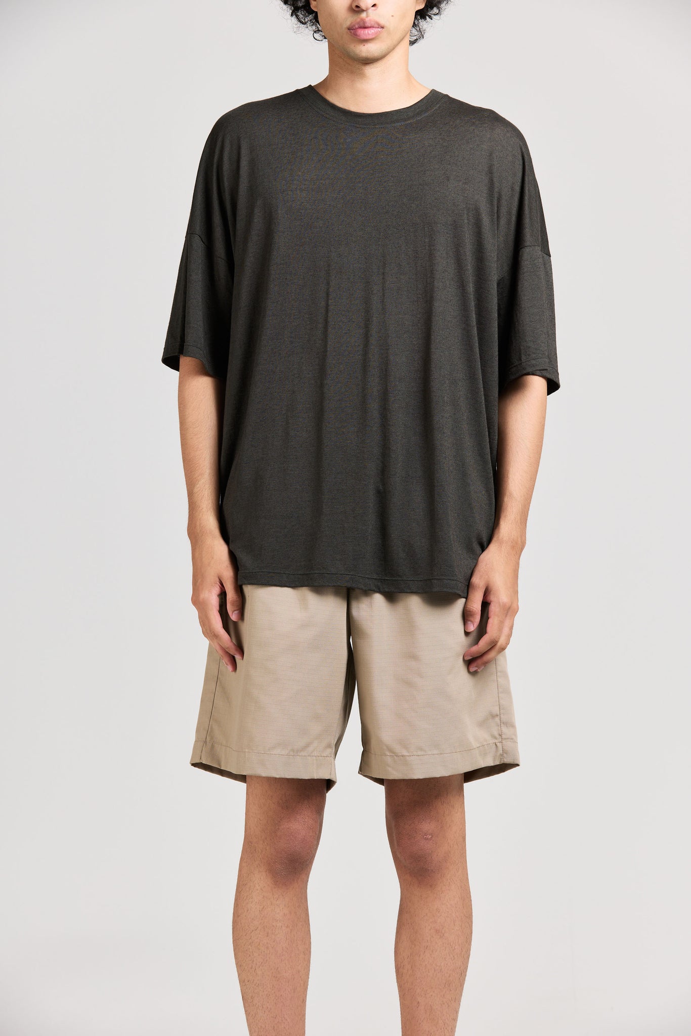 Maxi Tee, Linen Jersey, Charcoal