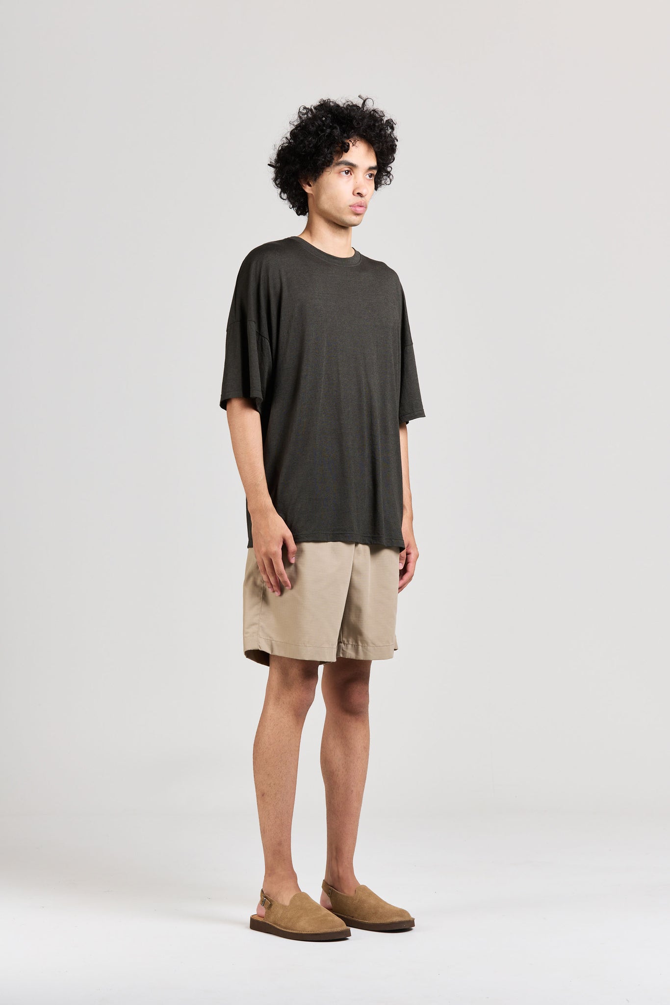 Maxi Tee, Linen Jersey, Charcoal