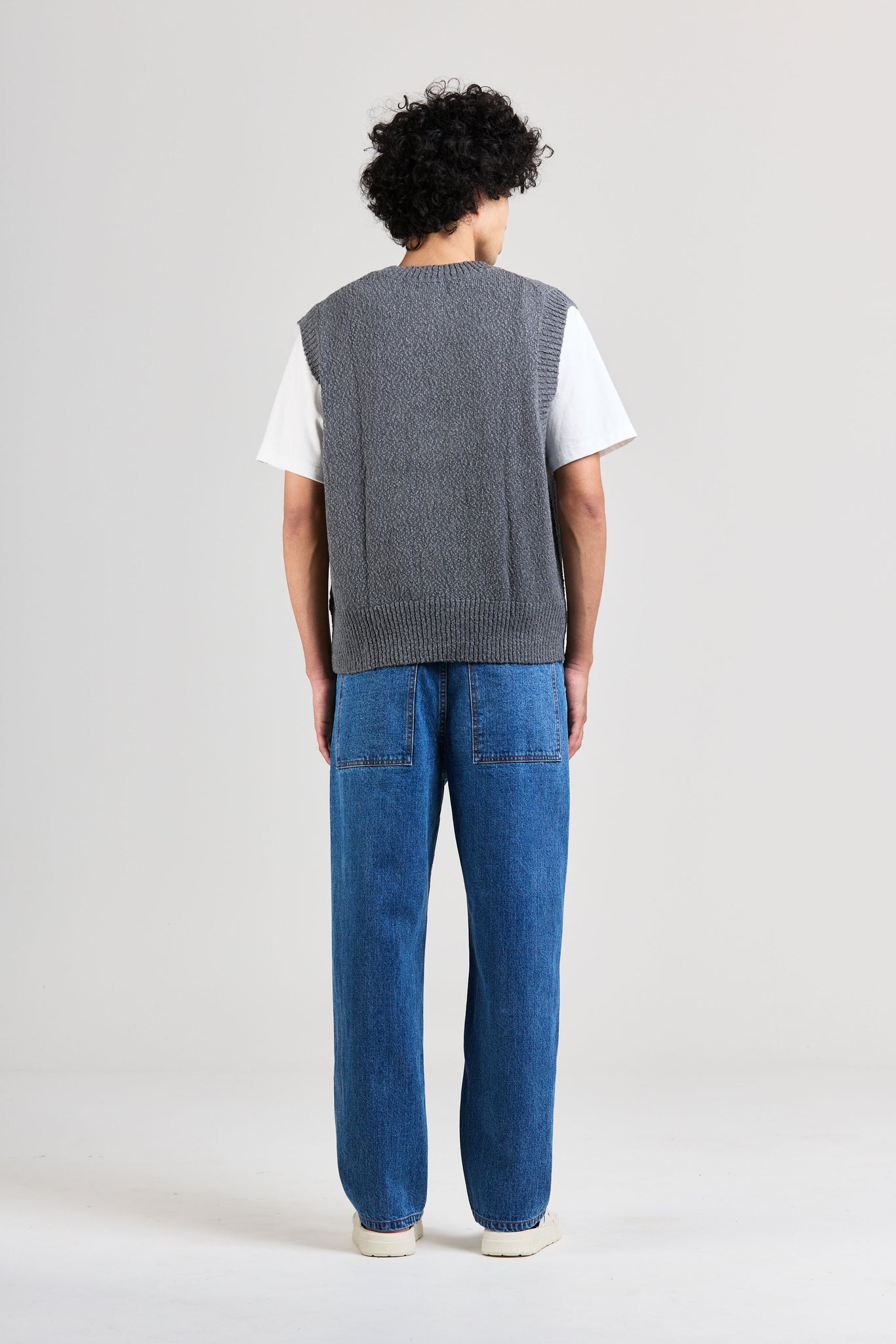 Boucle Crew Vest, Slate